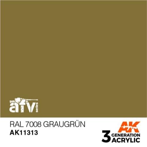 AK Interactive AK11313 AFV Series RAL 7008 Graugrun Acrylic Paint - 17ml Bottle - 3rd Generation Model Paint for Military Vehicles, Tanks & Dioramas - Perfect for Scale Modeling & Miniature Painting