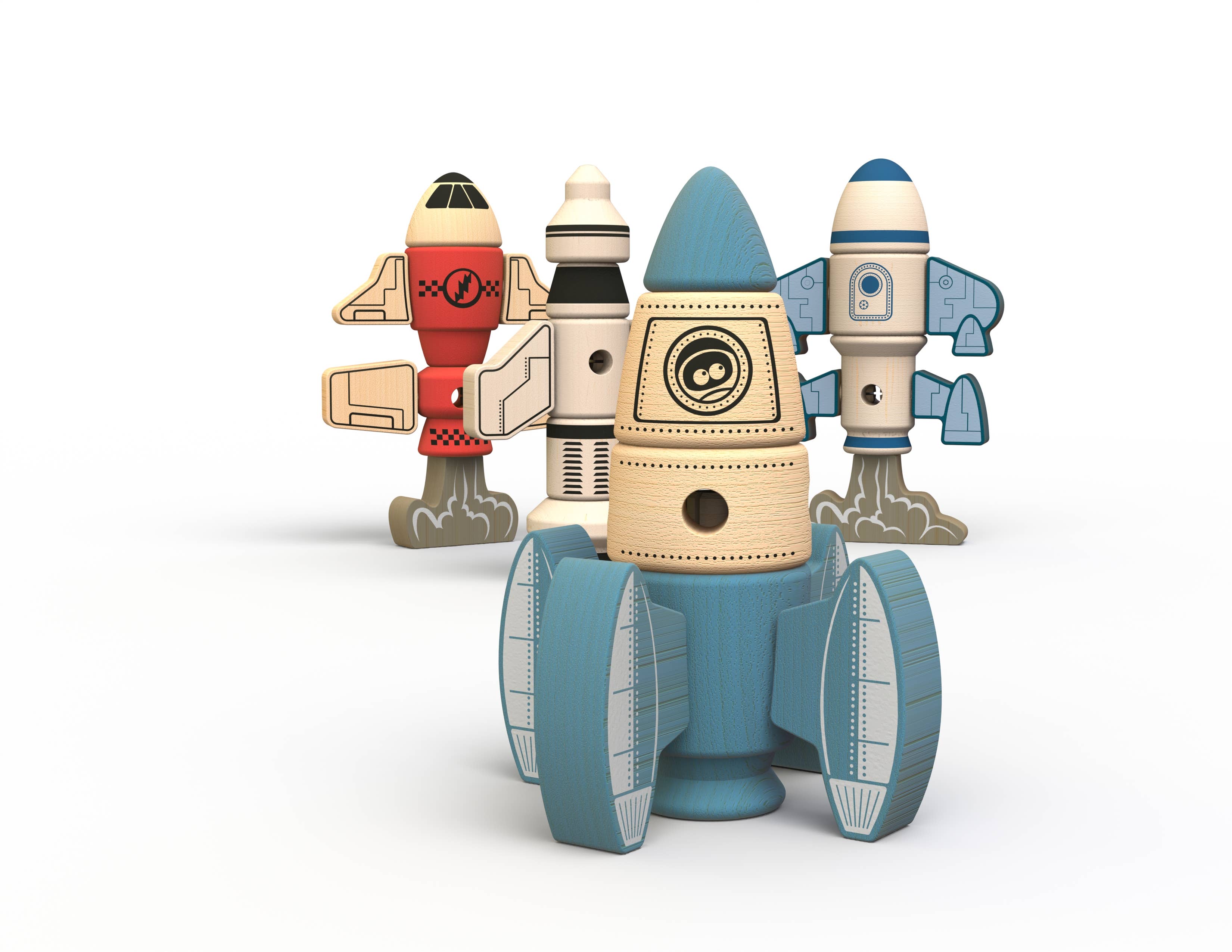BeginAgain Tinker Totter Rockets - 31 Piece STEM Building Toy Set for Kids, Educational Construction Playset with Characters - Perfect for Creative Play, Birthday Gifts & Classroom Learning Activities
