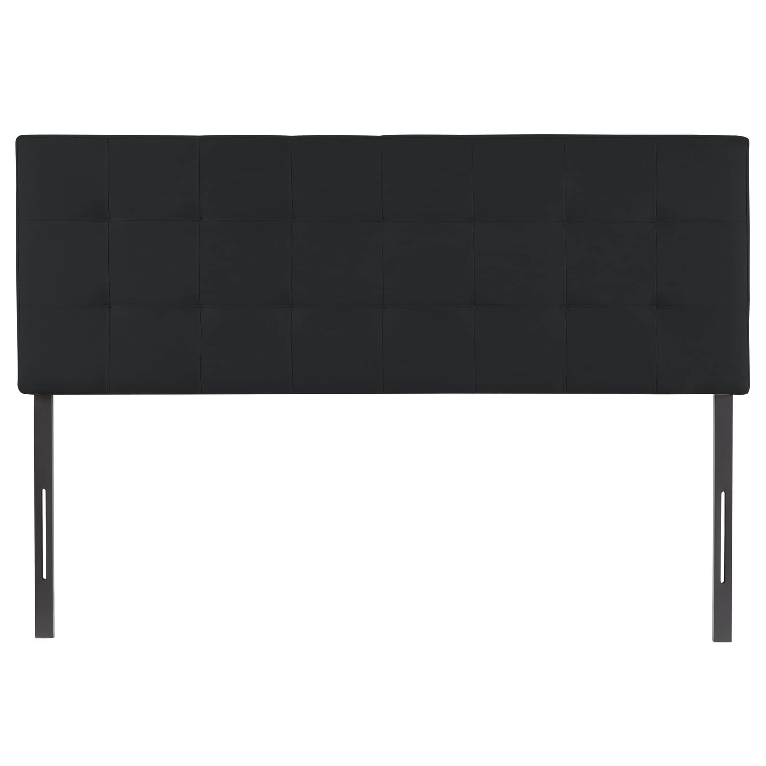 Jessenia Upholstered Tufted Queen Size Headboard - 12 Adjustable Positions, Wall Mounted Linen Fabric Bed Backboard (Black) | Perfect for Modern Bedrooms, Guest Rooms & Apartment Decor