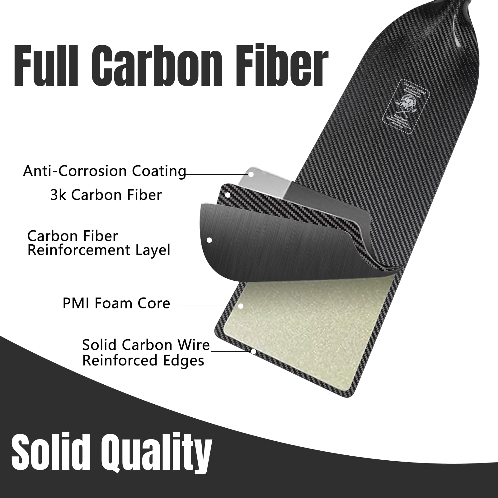 Premium Lightweight Full Carbon Fiber Dragon Boat Paddle - IDBF Approved (120/122/125cm, 47/48/49 Inches) with Adjustable Length (115-130cm) & Free Paddle Bag - Perfect for Racing, Training, and Competitive Dragon Boat Events