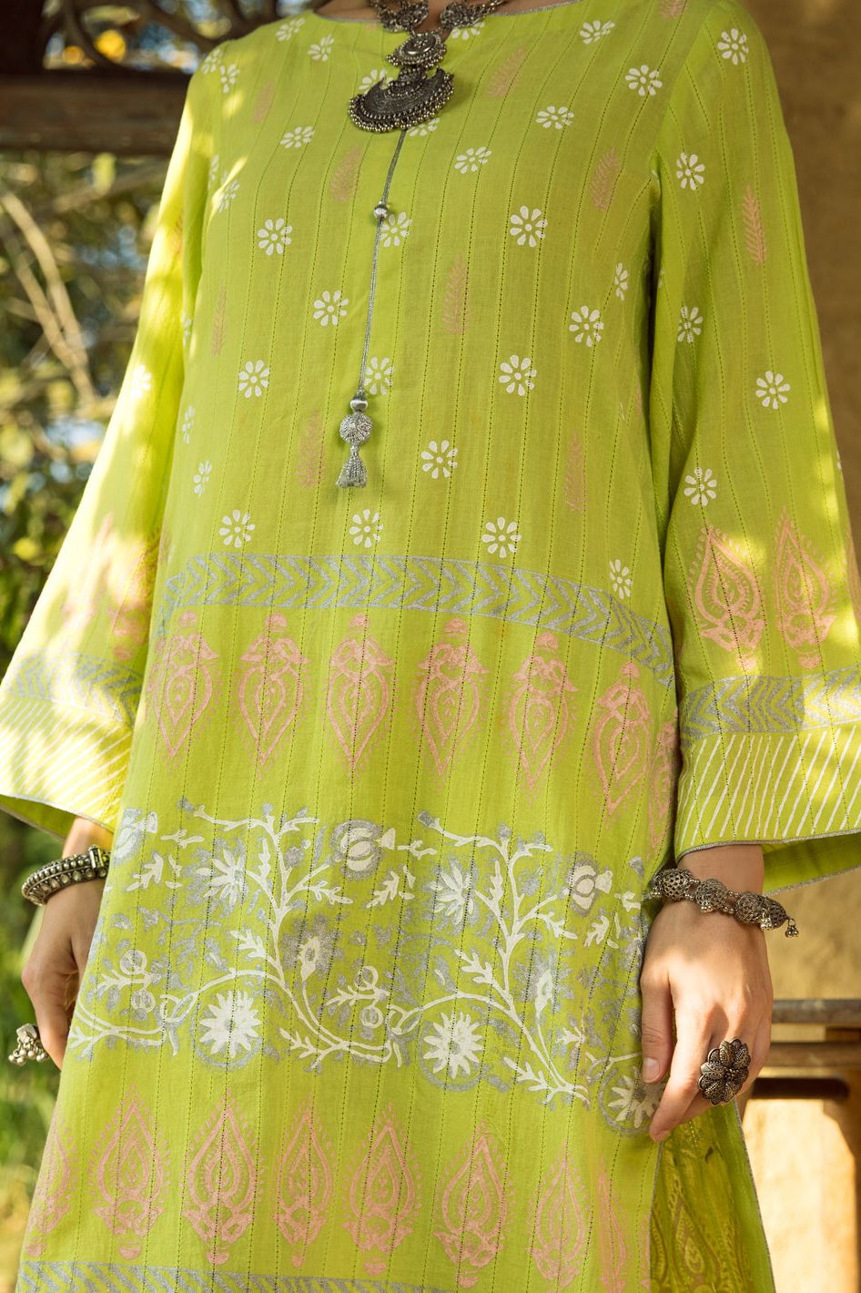 Stylish Cotton Lime Green Kurti for Women | Comfortable & Trendy Indian Tunic Top | Perfect for Casual Wear, Festivals & Parties