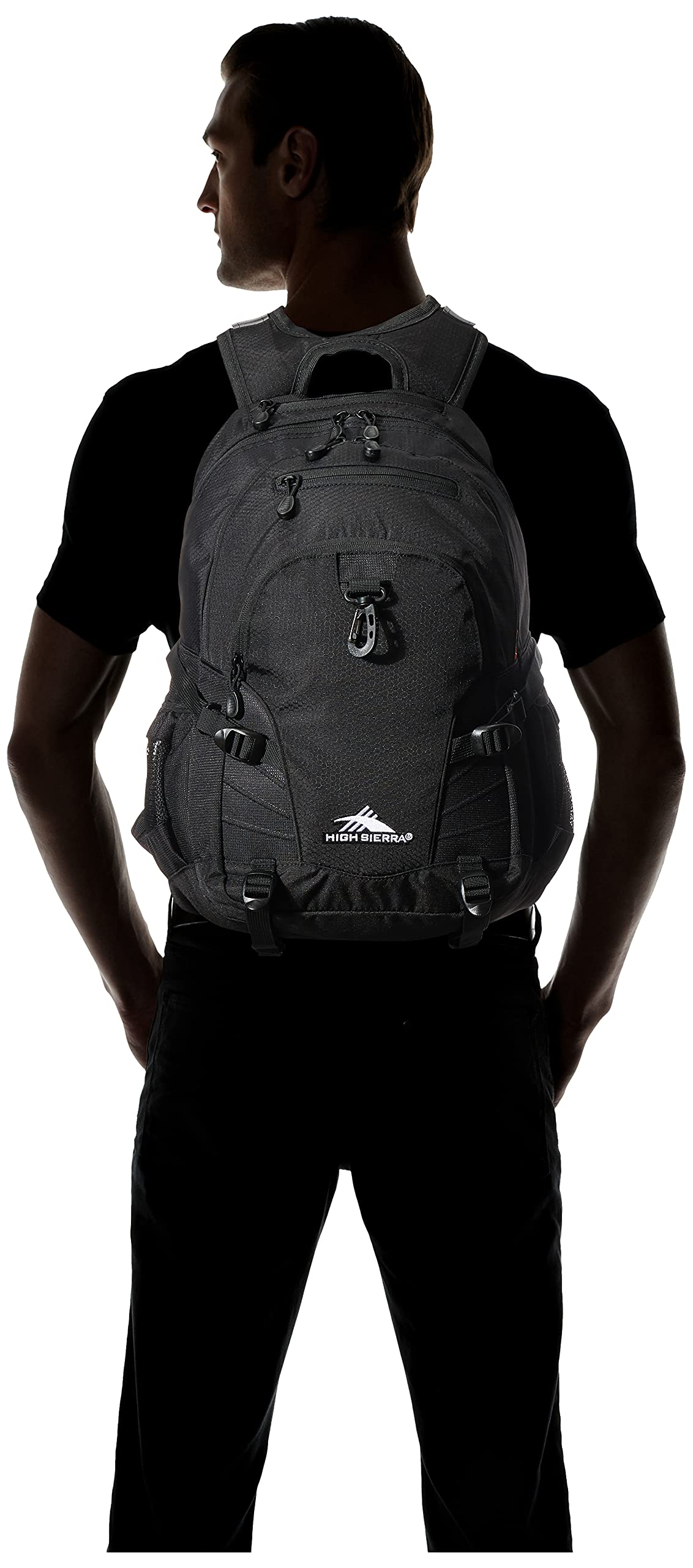 High Sierra Loop Backpack - Durable Travel & Work Laptop Backpack with Tablet Sleeve - Perfect for Commuting, School & Outdoor Adventures - One Size, Black