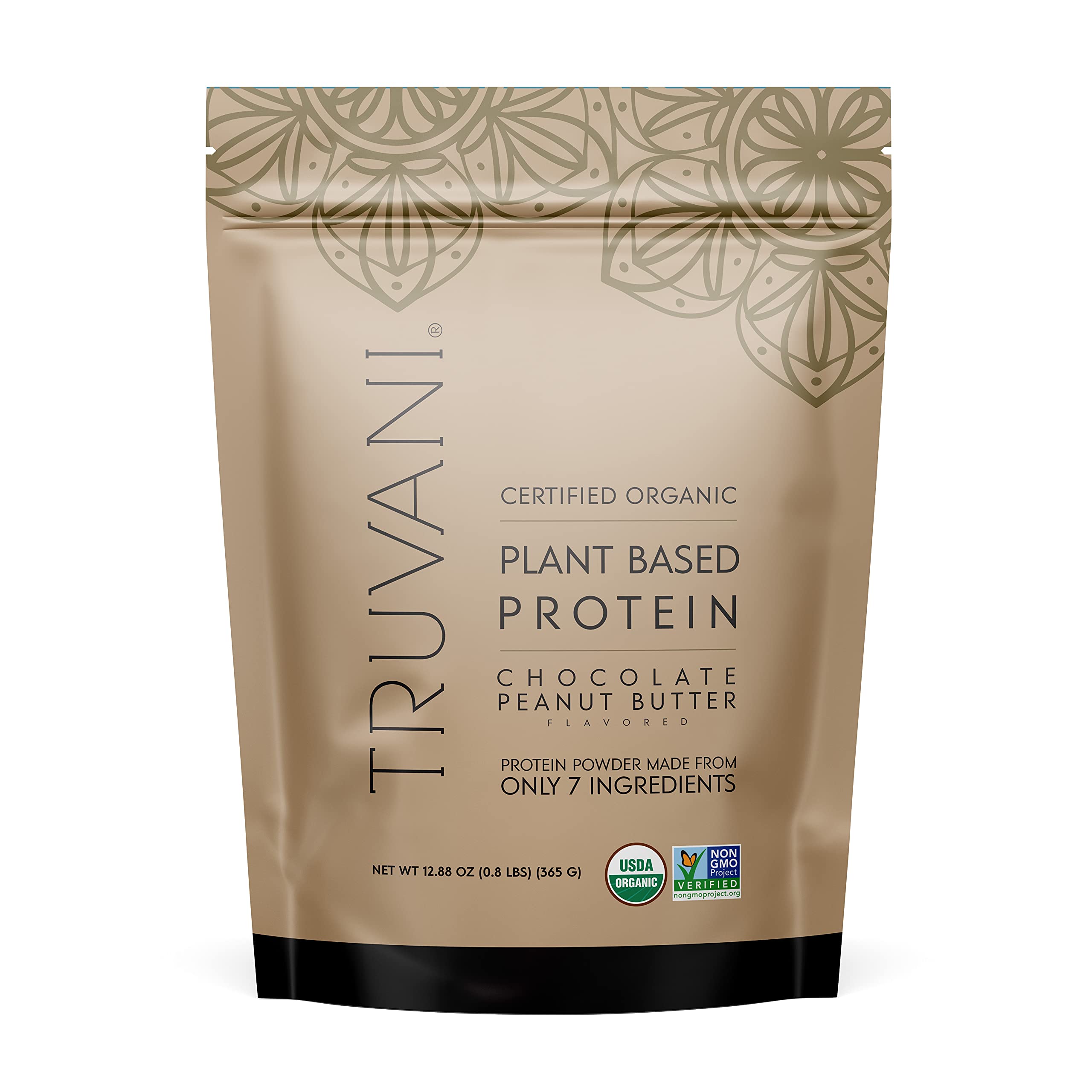 Truvani Vegan Pea Protein Powder - Chocolate Peanut Butter Flavor | 20g Organic Plant-Based Protein per Serving | Keto, Gluten-Free, Dairy-Free, Low Carb, No Added Sugar | Ideal for Smoothies, Baking & Post-Workout Recovery