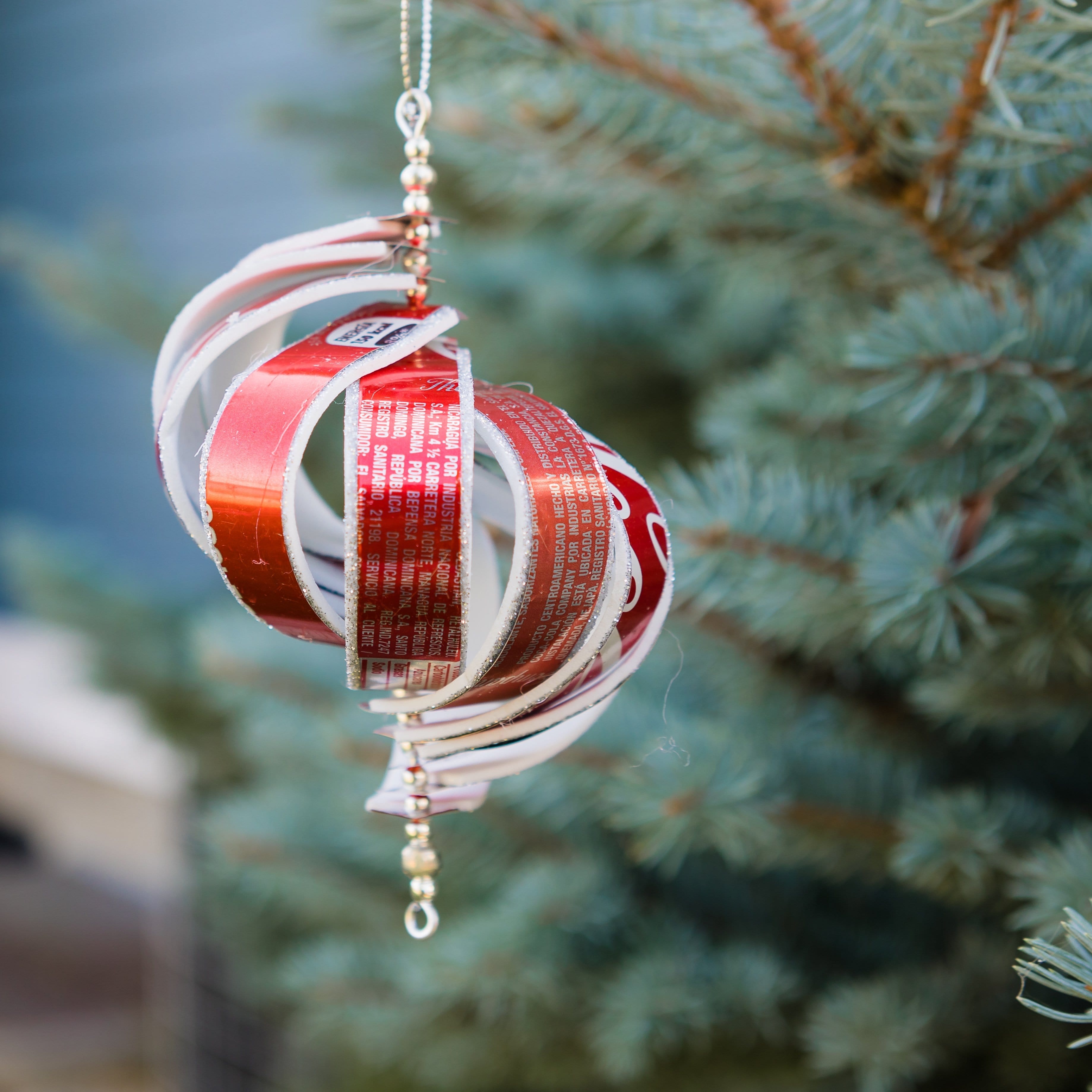 Eco-Friendly Recycled Spiral Ornament - Handmade Sustainable Home Decor for Christmas Tree, Holiday Party & Gift Giving