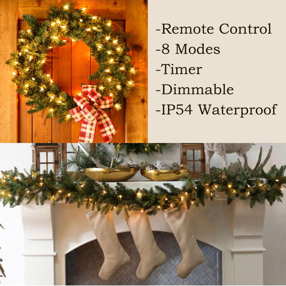 Solhice 40ft Christmas Lights with Remote Control - 120 LED Warm White USB String Lights for Indoor/Outdoor Decor | Perfect for Xmas Tree, Bedroom, Car, and Holiday Decoration
