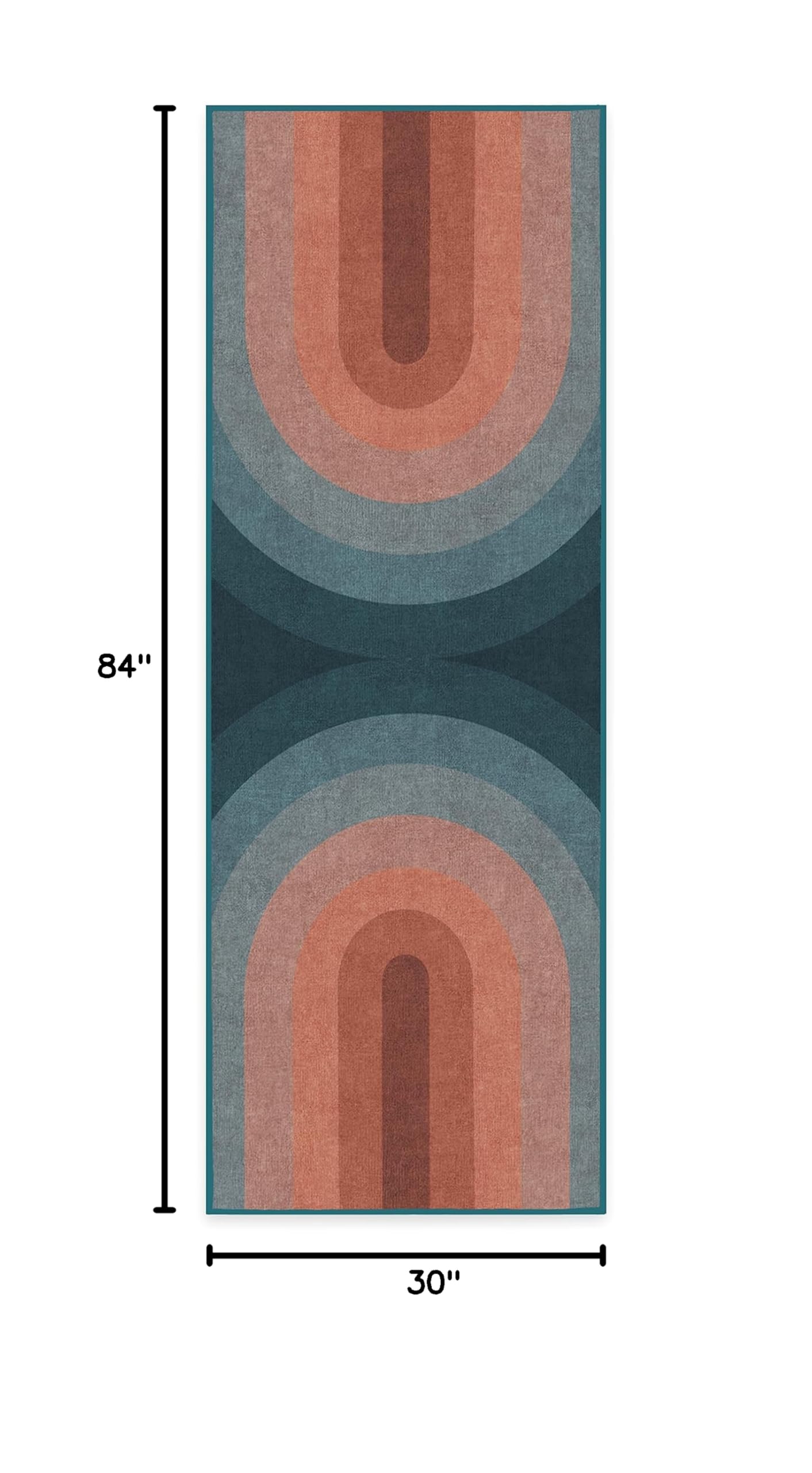 Ruggable Washable 2x7 Runner Rug in Absida Teal - Non-Slip Kitchen Runner, Hallway Carpet for Entryway, Living Room, Bedroom & Office with Gripper Pad | Perfect for High-Traffic Areas & Pet-Friendly Homes