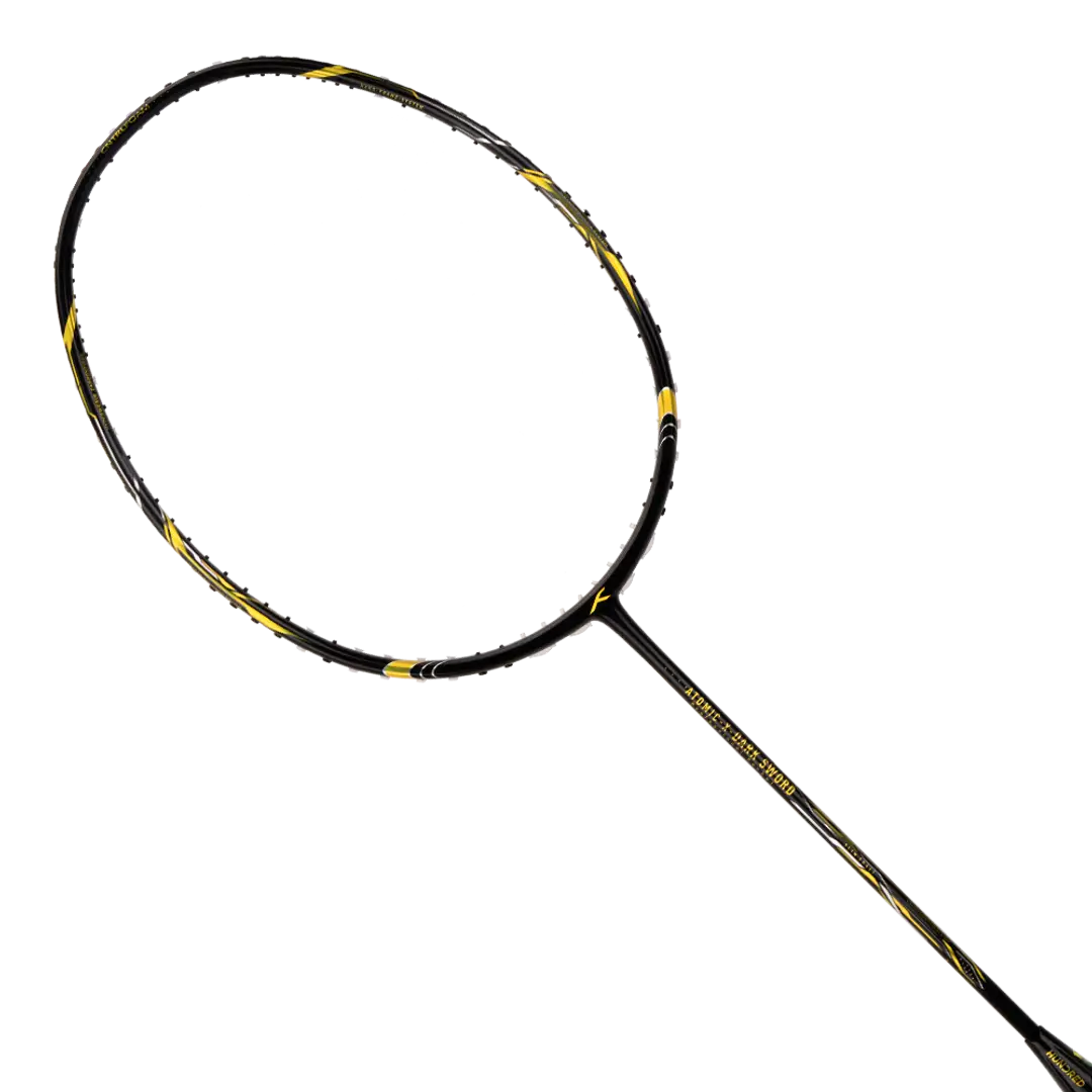 HNDRD Atomix X Dark Sword Badminton Racket - Professional Carbon Fiber Badminton Racket for Advanced Players - Perfect for Tournaments, Training & Outdoor Play