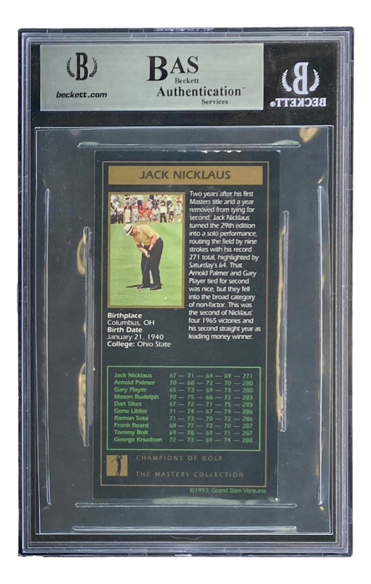 Jack Nicklaus Autographed 1997-98 PGA Grand Slam Ventures #1965 Trading Card - Rare Collectible for Golf Memorabilia & Sports Card Investors