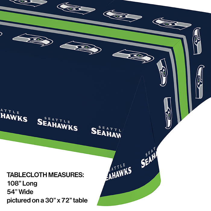 12-Piece Bulk Seattle Seahawks Table Covers - Waterproof NFL Team Party Decor for Game Day, Tailgating & Home Gatherings