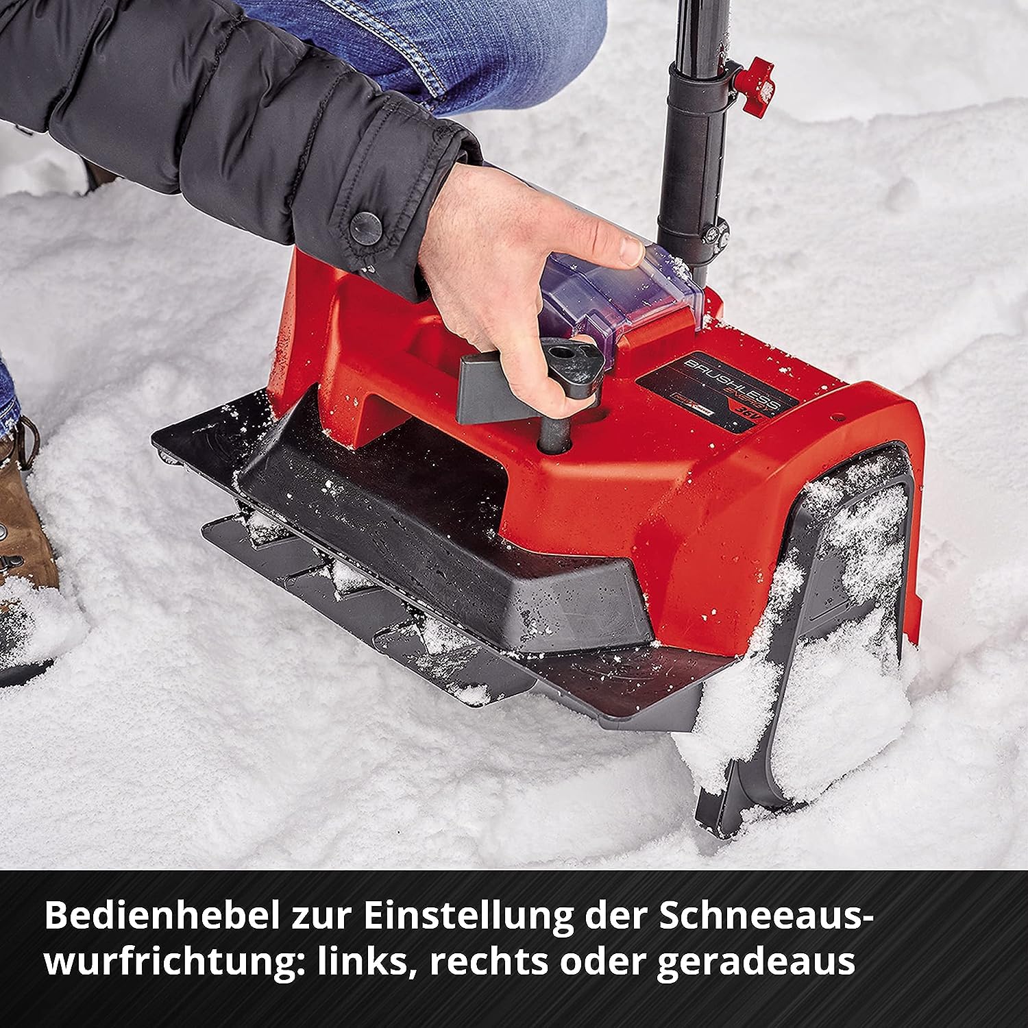 Einhell GE-ST 36/40 Li E-Solo Power X-Change Cordless Snow Blower - 36V Lithium-Ion Battery, 40cm Working Width, 20cm Max Snow Depth (Battery & Charger Not Included) - Perfect for Driveway & Sidewalk Snow Removal