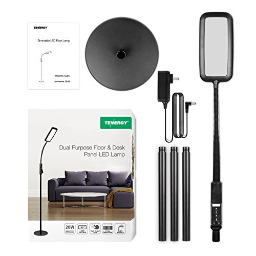 Tenergy 2-in-1 LED Floor & Desk Lamp - Dimmable 2000 Lumens Task Light with 60-Min Timer, Flexible Gooseneck & Touch Control - Perfect for Reading, Crafting, Home Office & Nightstand Lighting