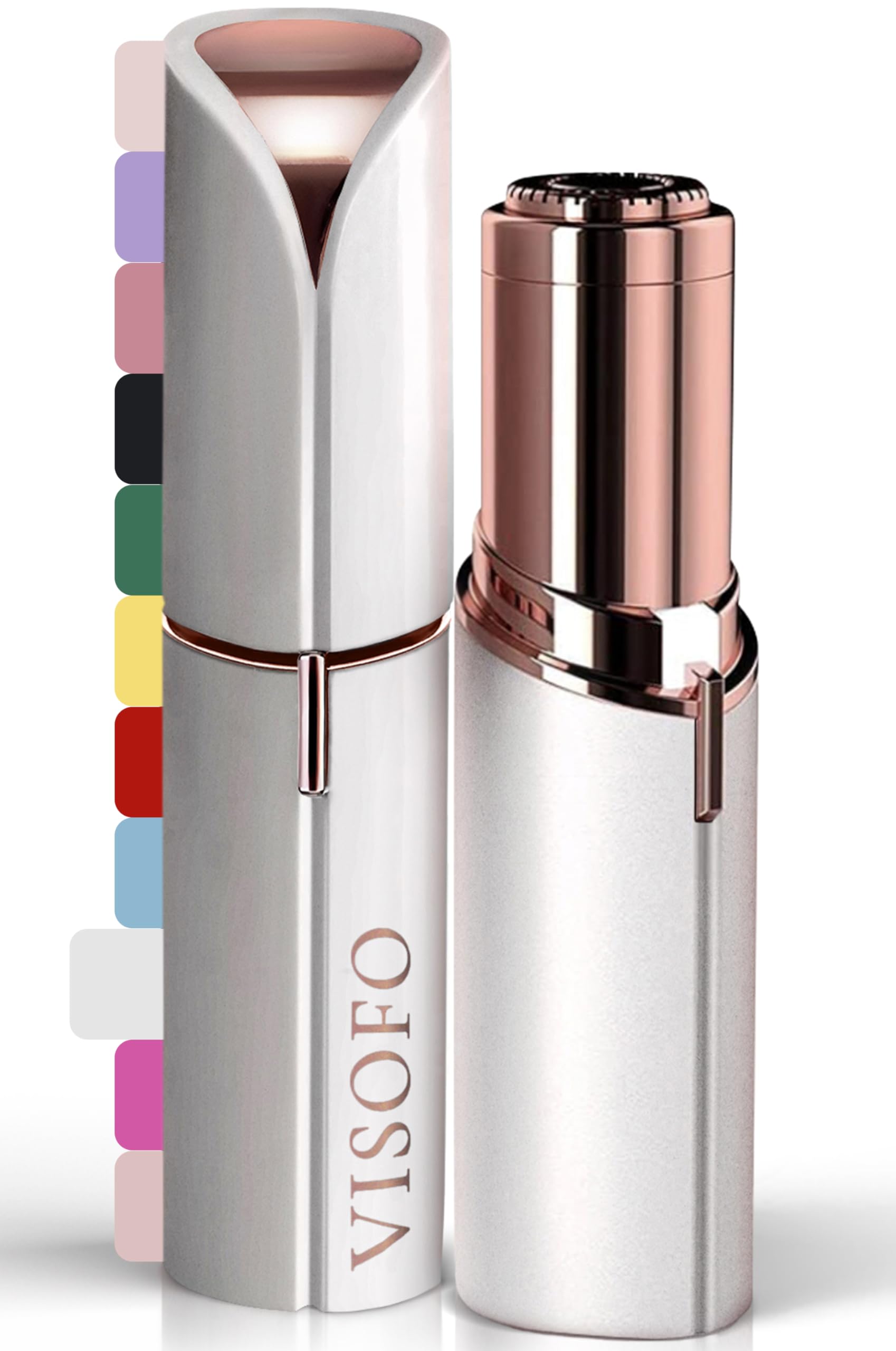 VISOFO Electric Facial Hair Remover for Women - Painless Dermaplaning Tool, Epilator & Trimmer for Upper Lip, Chin & Face | Smooth Skin Beauty Gadget | Perfect for Home Spa, Travel & Daily Skincare Routine (Coral)