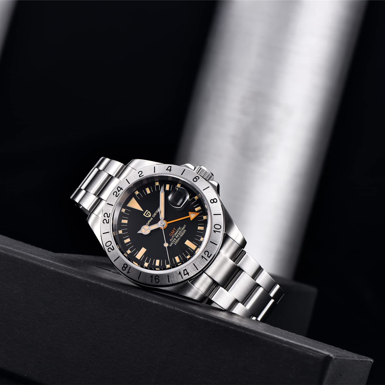 Pagani Design Men's Automatic GMT Watch - 42mm Stainless Steel, Sapphire Crystal, Waterproof & Luminous - Perfect for Business, Travel & Outdoor Sports