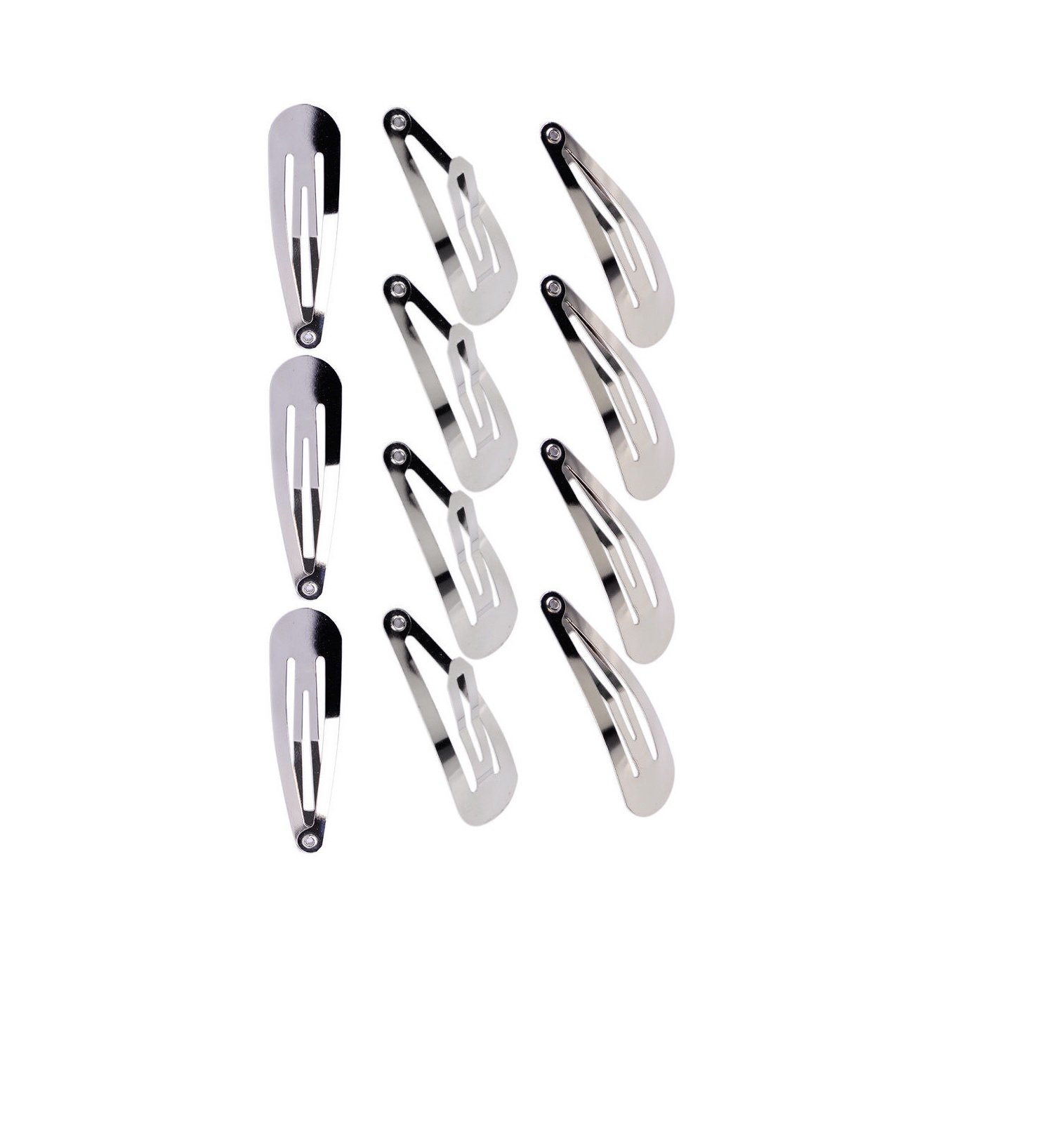 Mytoptrendz® Girls Small Plain Snap Hair Clips - 10 Pack Silver Metal Bendy Grip Slides (45mm) for Kids, Toddlers & Teens - Perfect for School, Parties & Daily Hairstyles