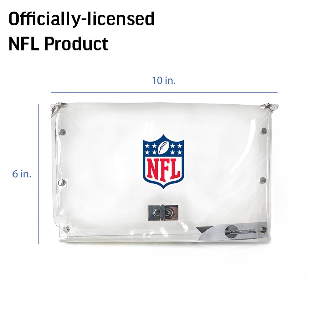 Littlearth NFL Clear Envelope Purse with Adjustable Black Fashion Strap - Perfect for Game Day, Concerts & Stadium Events | Officially Licensed NFL Merchandise