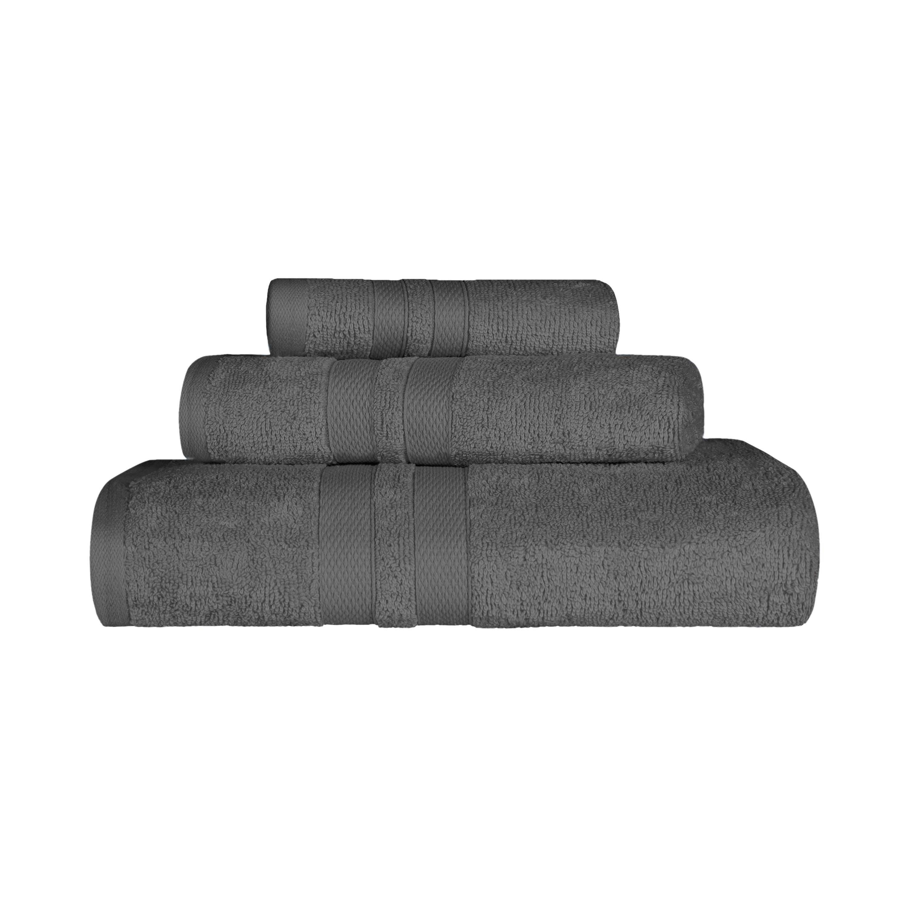 Ultra Soft Cotton Absorbent Bath Towel Set - 3 Piece Solid Color Towels for Bathroom, Spa, Gym & Beach | Quick Drying & Highly Absorbent