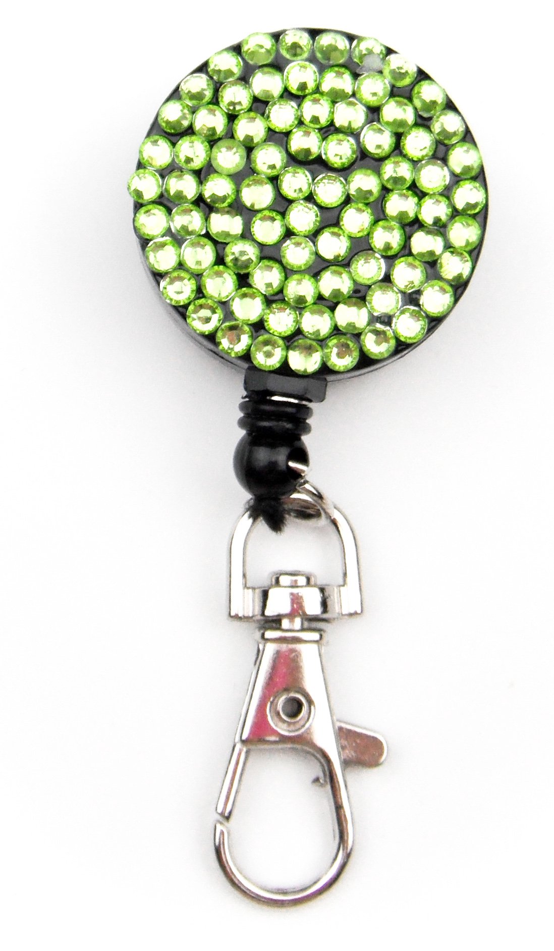 Premium Rhinestone Lanyard with Bling Crystal Badge Reel & Card Holder - All-in-One Business ID Card Accessory (Green) | Perfect for Nurses, Teachers, Office Professionals & Event Staff