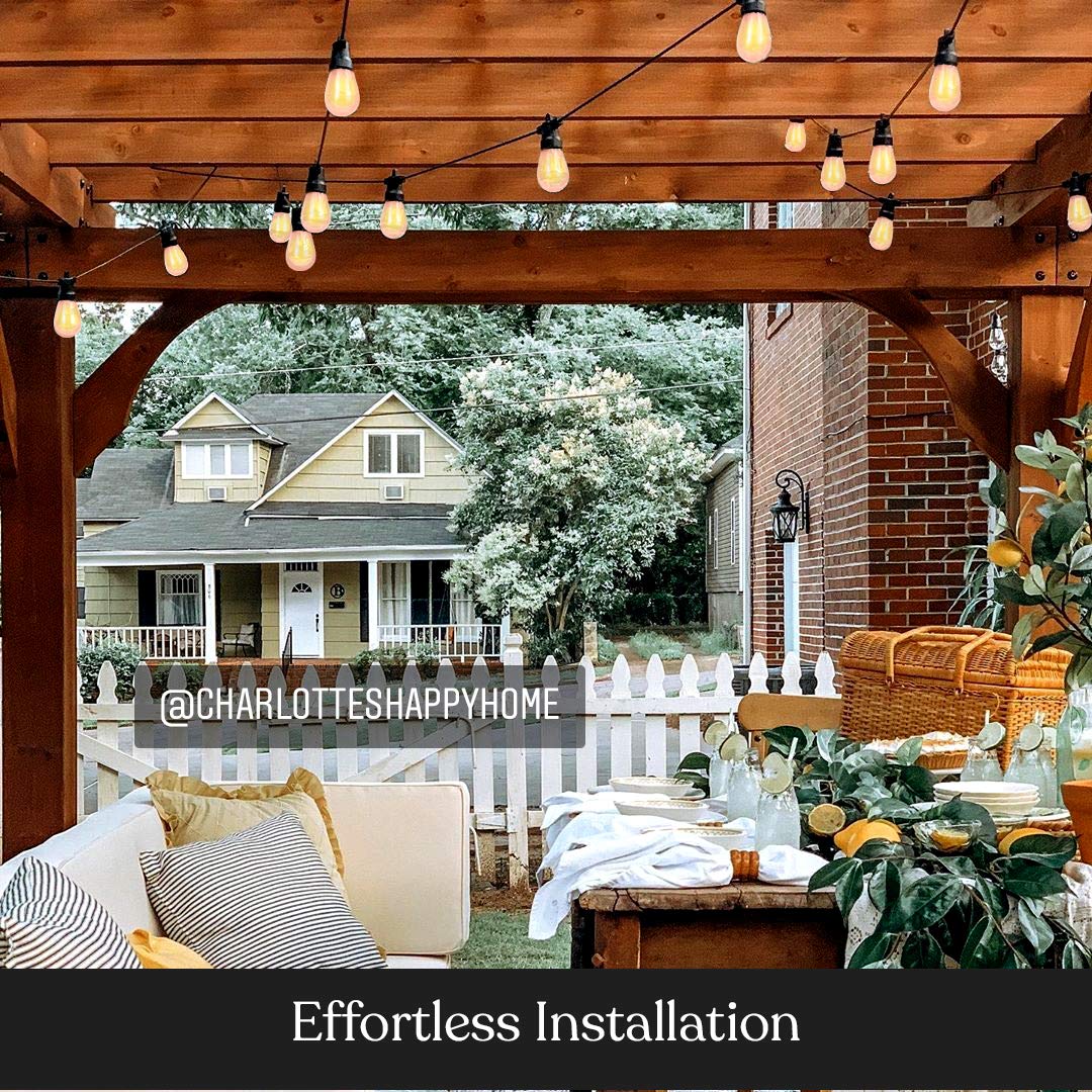 Brightech Ambience Pro Solar Powered LED Outdoor String Lights - 27 Ft Commercial Waterproof Patio Lights with Flaming & Flickering Bulbs - Shatterproof & Weatherproof for Halloween, Porch, Deck, Garden & Backyard - Perfect for Parties, Weddings & Outdoor Decor