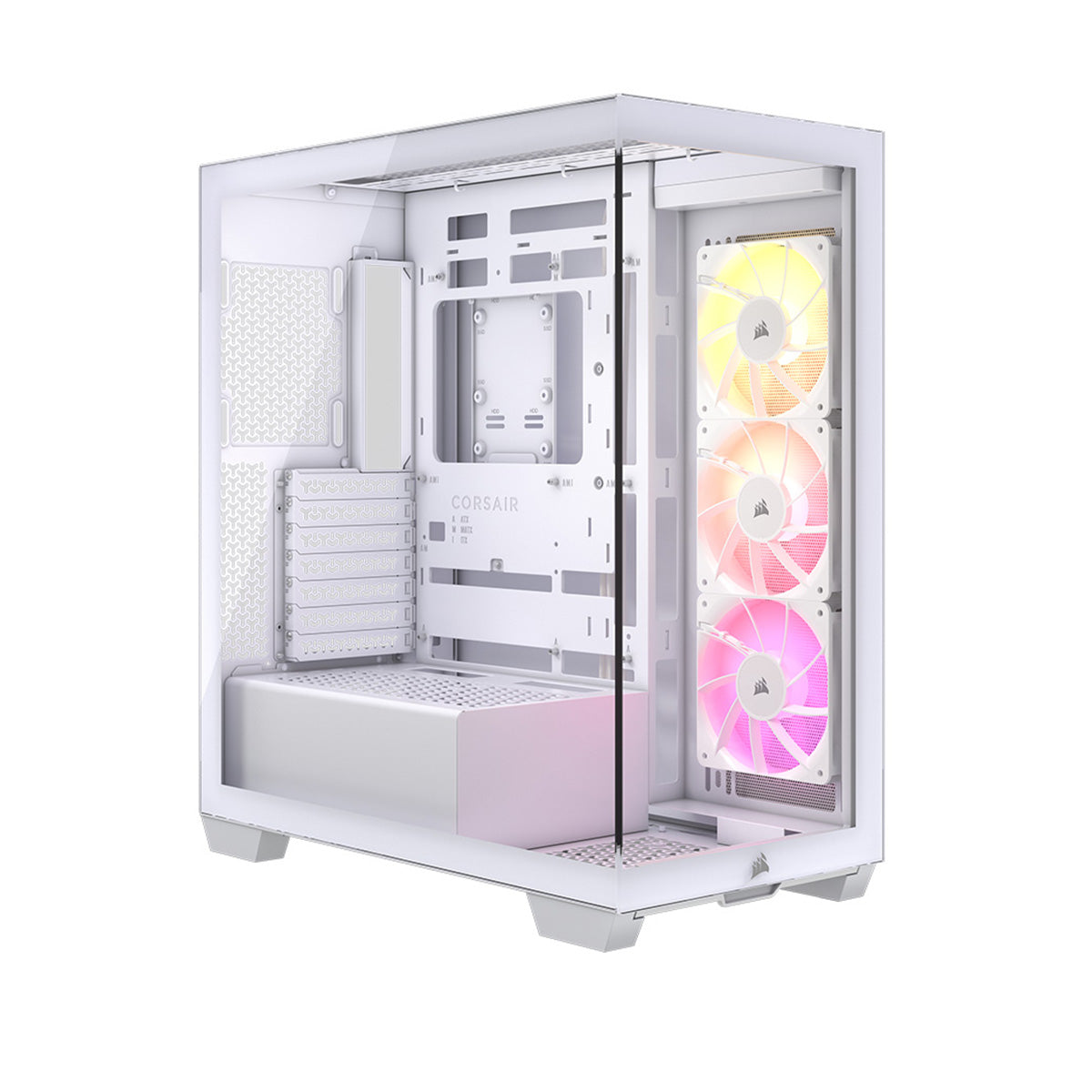 Corsair 3500X ARGB Tempered Glass Mid Tower PC Case - White | High Airflow Gaming Computer Case with RGB Lighting for Custom Builds & Workstations