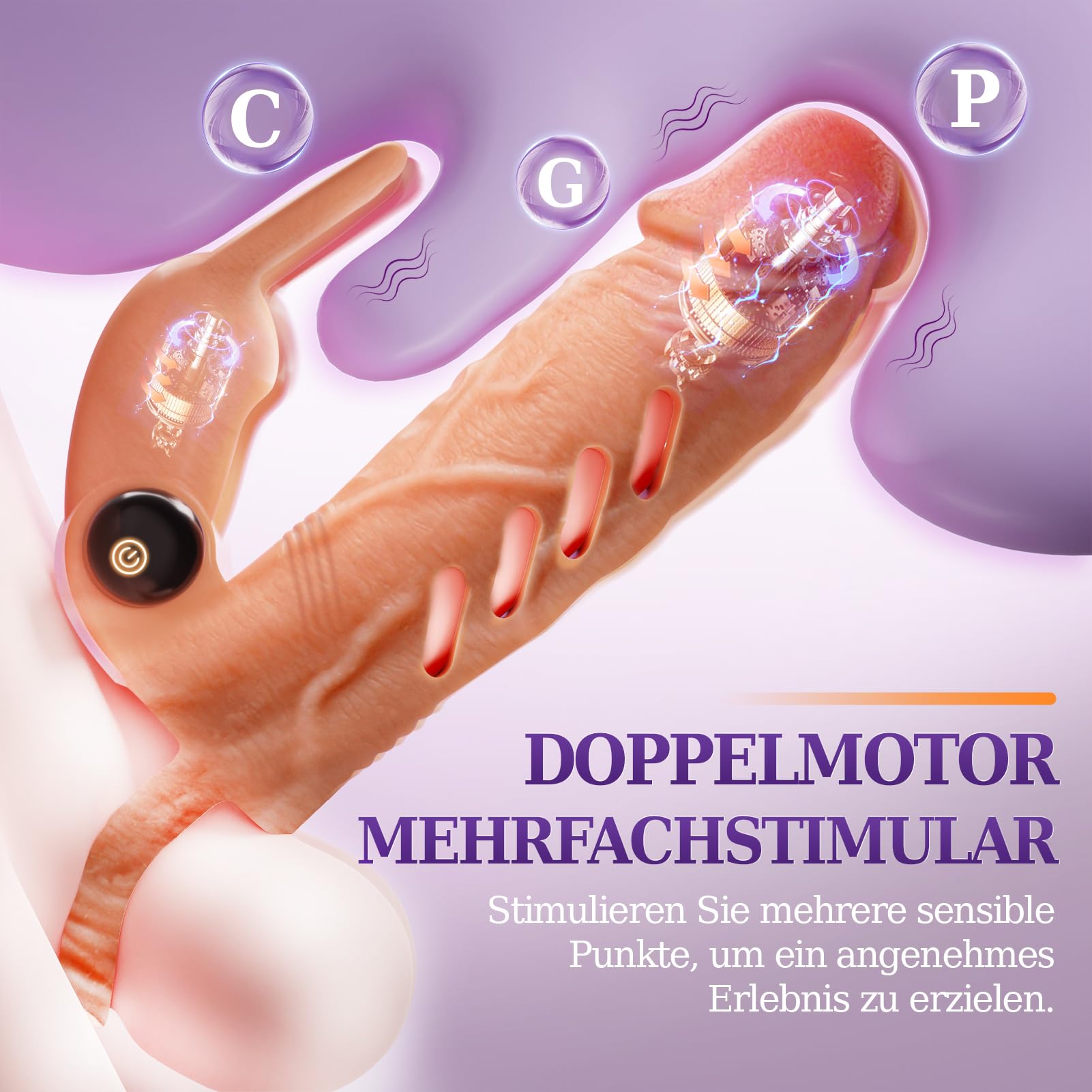 Realistic Penis Vibrator Ring for Men - 10 Powerful Vibration Modes, Couples Sex Toy for Enhanced Pleasure - Perfect for Date Nights & Spicing Up Your Relationship