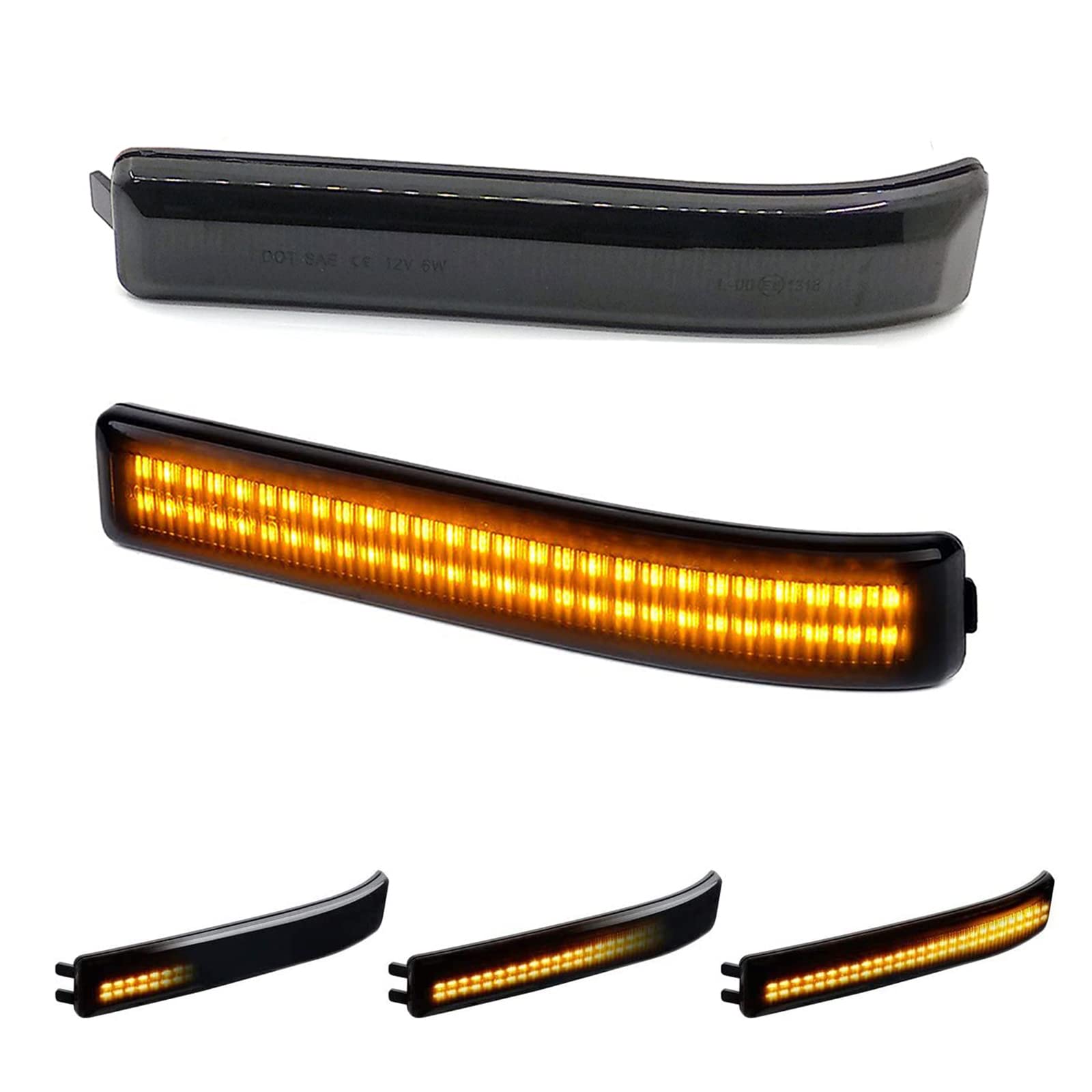 Amber LED Sequential Turn Signal Side Mirror Lights for Ford F150 (2009-2014) & SVT Raptor (2010-2014) - Smoked Lens Reflector - Easy Installation & Enhanced Visibility for Night Driving