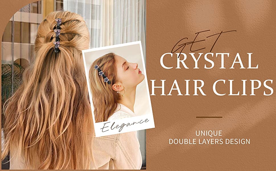 FAVELA Braided Hair Clips for Women & Girls - 4 Pack Pearl Hair Accessories with Butterfly Braid Duckbill Clips & 3 Small Clips - Perfect for School, Parties, Weddings & Everyday Styling
