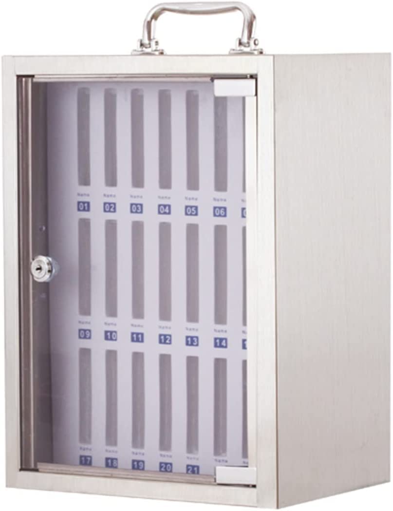 OITTo 48-Slot Stainless Steel Wall Mounted Phone Storage Cabinet with Lock - Secure Cell Phone Holder for School, Office, or Home - Includes Handle, Number Labels & Soft Compartments (24 Inch Size) - Perfect for Classroom Management, Employee Device Storage & Organized Home Electronics