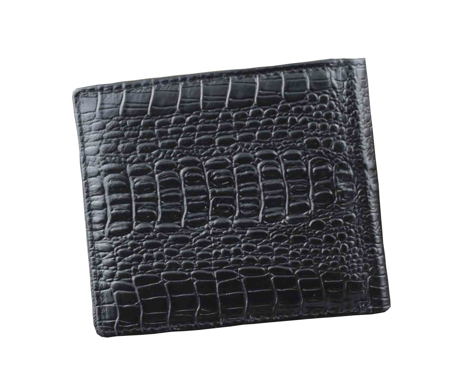 Genuine Alligator Leather Men's Slim Bifold Wallet with Coin Pocket - Stylish & Durable for Everyday Use, Business, Travel & Gifts