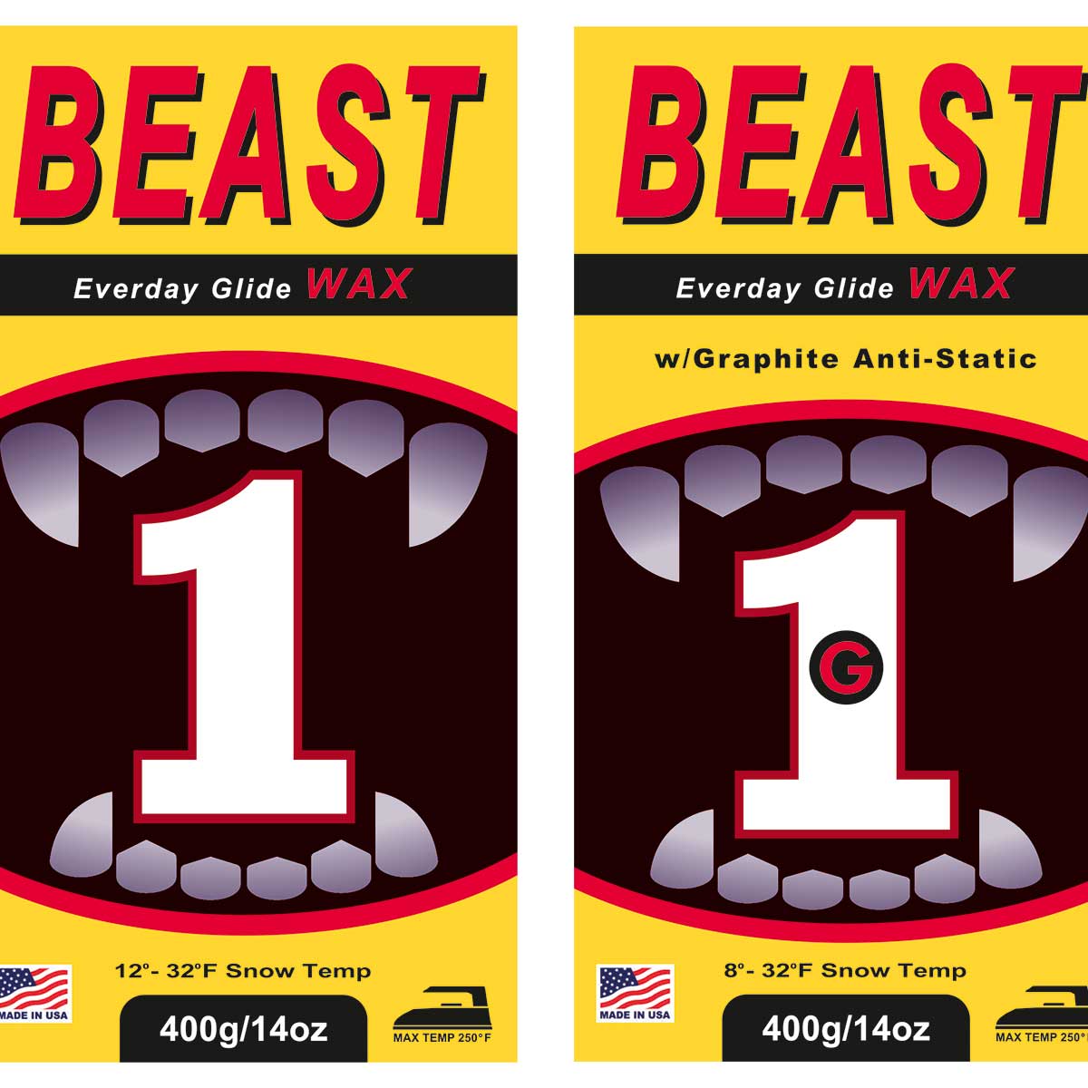 BEAST 1 Everyday Glide Wax - Premium Ski & Snowboard Wax for All Conditions | Perfect for Downhill, Cross-Country & Freestyle Riding