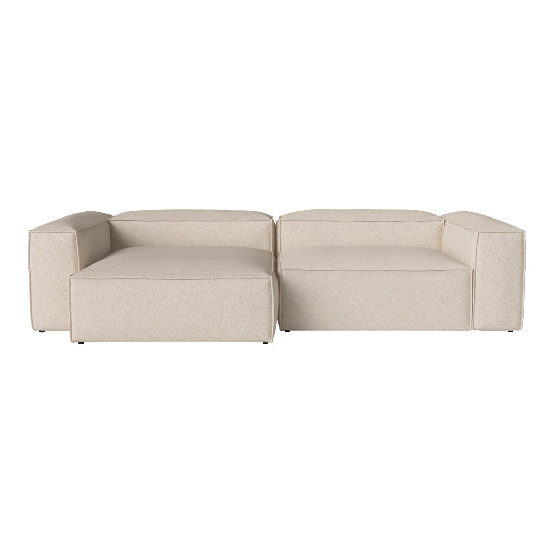 Cosima 2-Seater Sofa with Chaise Lounge - Modern Fabric Sectional Couch for Small Spaces, Living Room & Apartment Furniture (Gray) - Perfect for Relaxing, Entertaining & Small Space Living