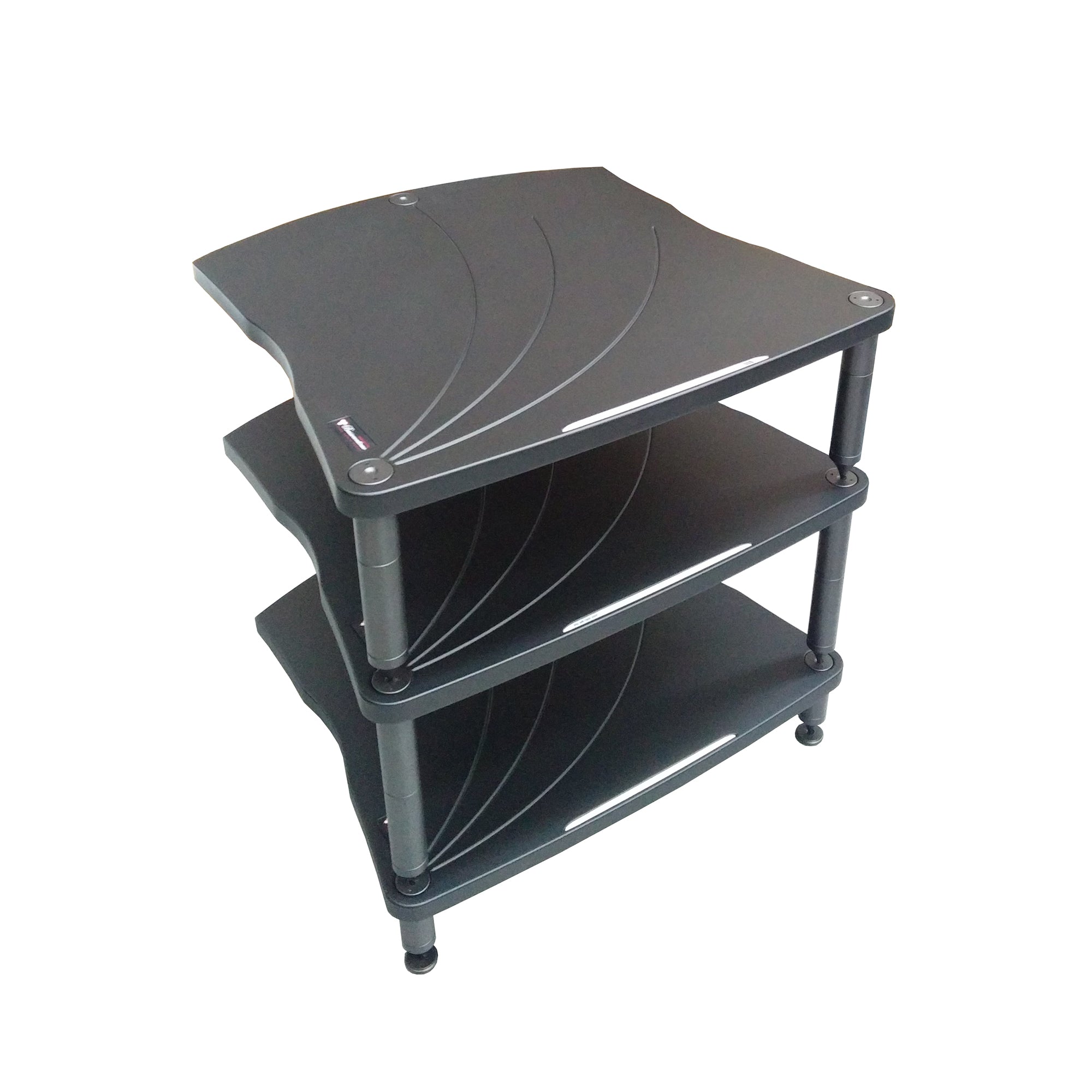 Bassocontinuo Lyra 2.1 Hi-Fi Audio Equipment Rack - Premium Speaker Stand for Home Theater & Studio Sound Systems
