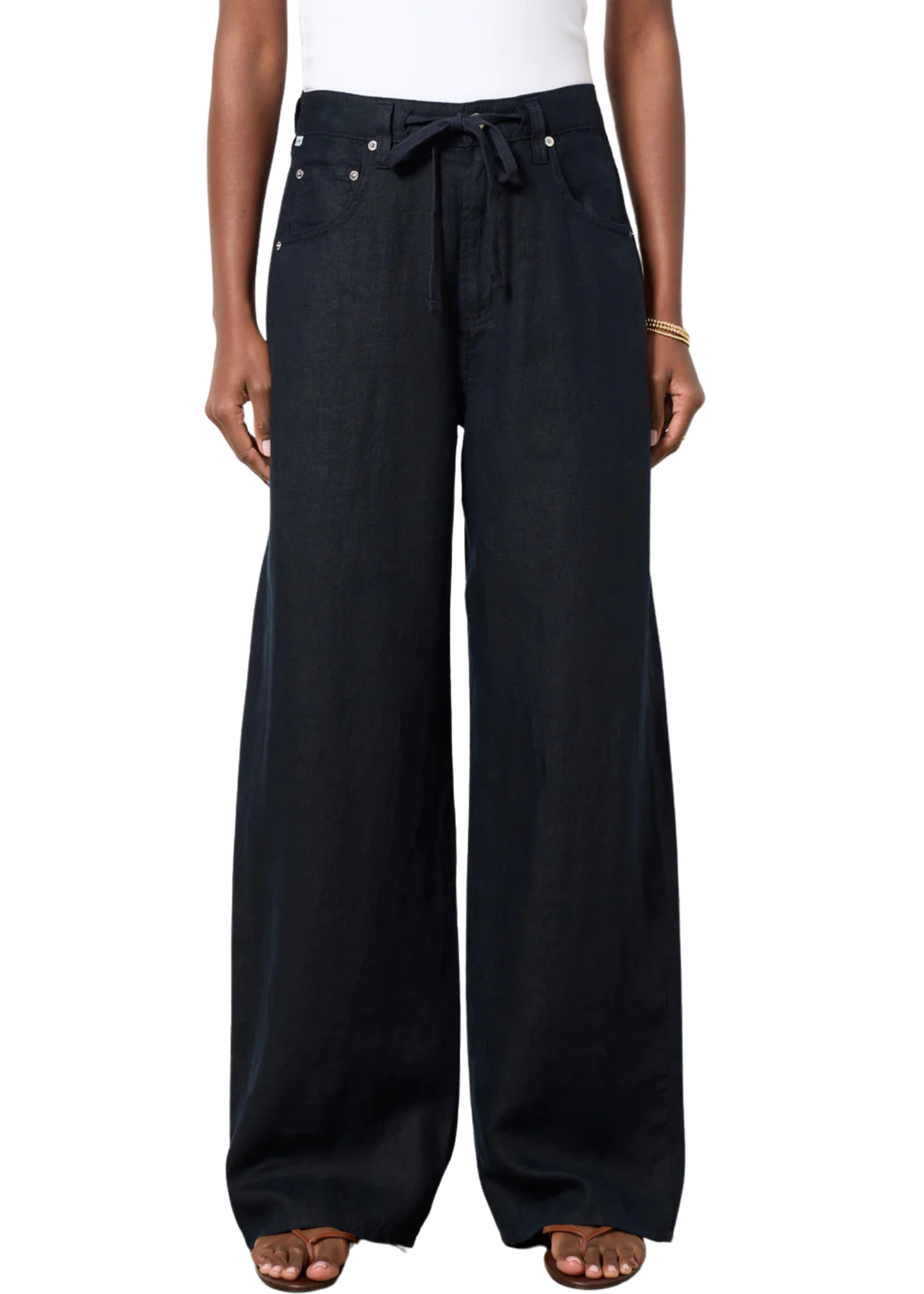 Brynn Drawstring Linen Pants for Women - Comfortable Summer Casual Trousers with Elastic Waist - Perfect for Travel, Beach, and Everyday Wear