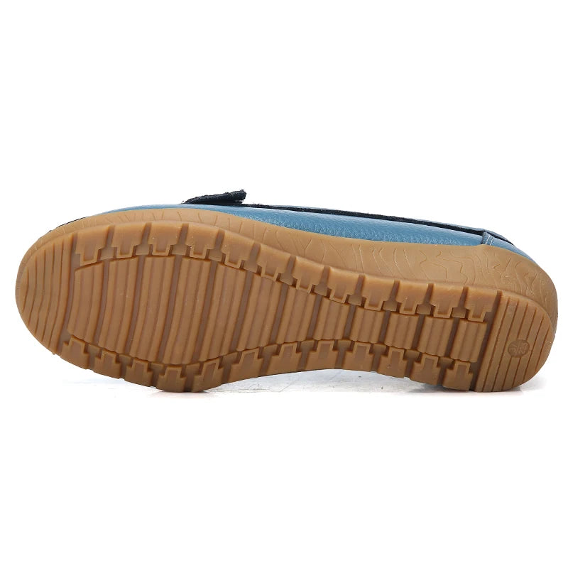 Genuine Leather Women's Loafers - Soft Non-Slip Boat Shoes with Sturdy Sole | Comfortable Flats in Extended Sizes | Perfect for Office, Travel & Casual Wear