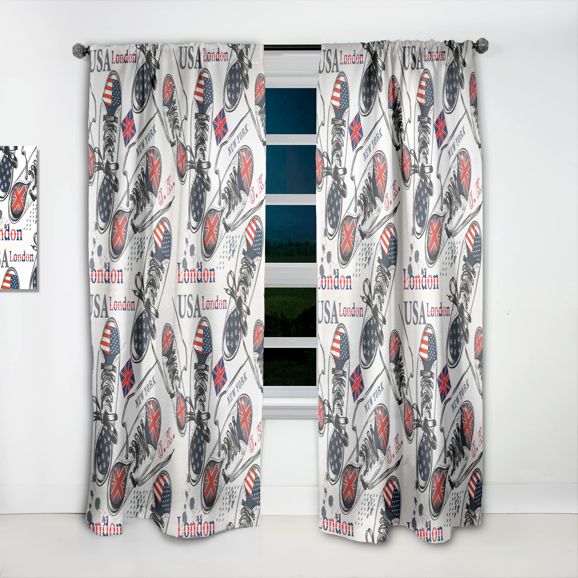 Thermal Insulated Blackout Curtains for Bedroom & Living Room - 52x84 Single Panel Window Drapes - Perfect for Home Decor in USA & UK (London, New York)