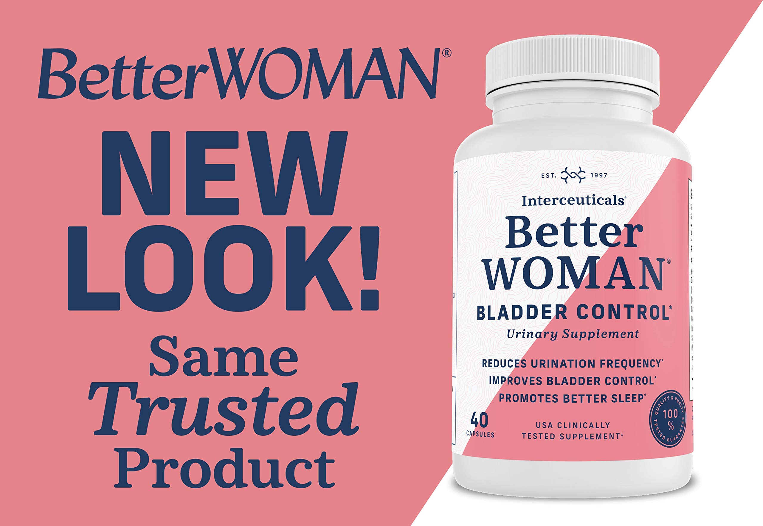 BetterWOMAN Bladder Control Supplement for Women - Reduces Frequent Urination & Occasional Leakage - Supports Nighttime Comfort & Sleep - Natural Urinary Health Support (2 Bottles) - Ideal for Active Lifestyles & Travel
