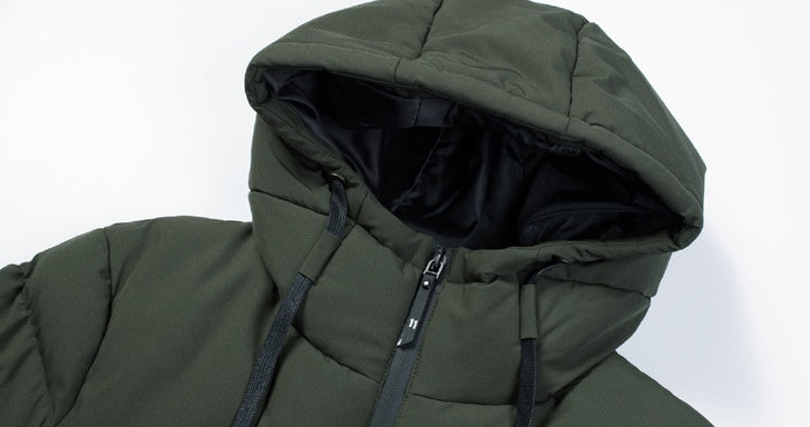 USB Heated Down Jacket - Smart Electric Winter Coat with Hood, Thicken Warm for Outdoor Hiking & Skiing - Large Size Available - Perfect for Cold Weather Adventures and Winter Sports