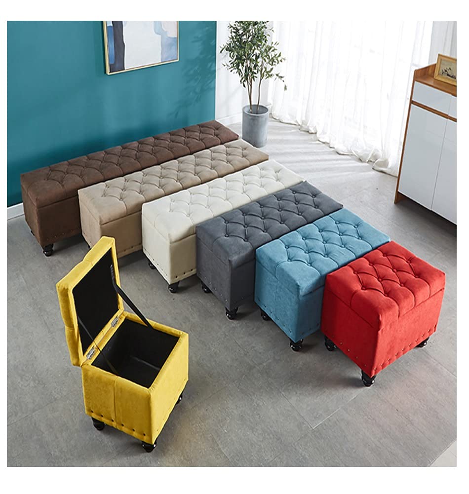Foldable Storage Ottoman Bench - Multi-Functional Shoe Storage, Footrest & Entryway Seat with Cushioned Comfort | Perfect for Living Room, Bedroom & Dressing Area Organization