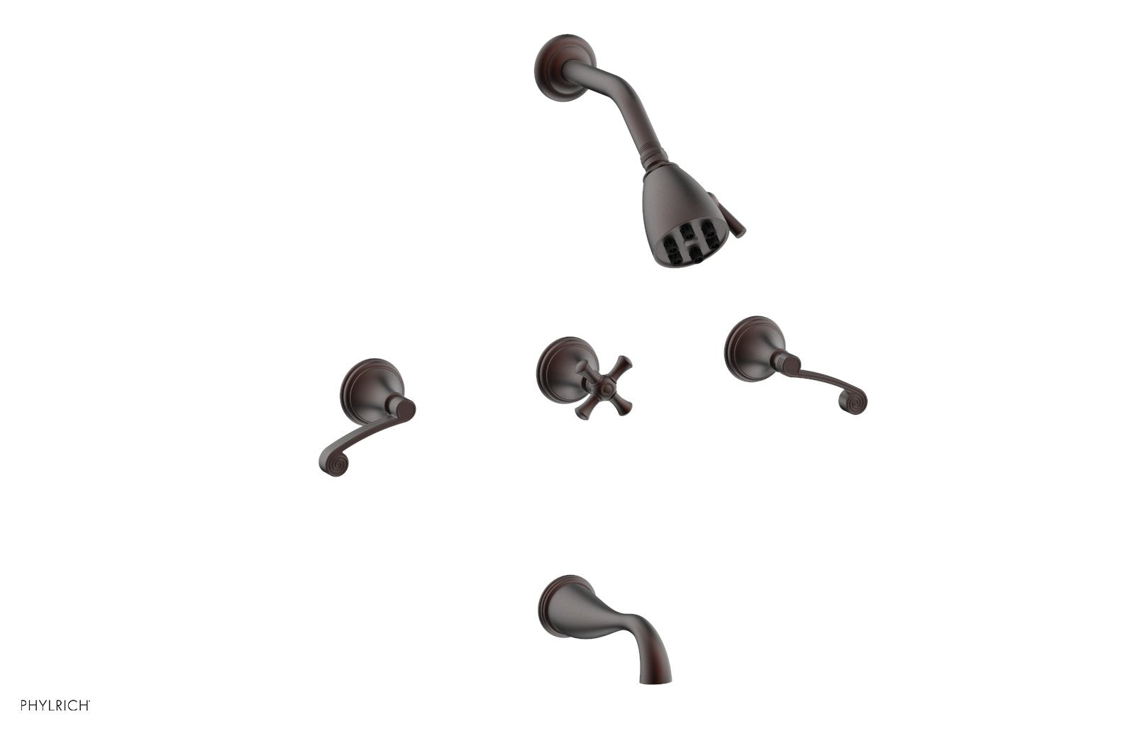 3RING D2206 Three Handle Tub and Shower Faucet Set - Chrome Finish, Hot & Cold Water Control, Easy Installation for Bathroom Renovation (Perfect for Modern Homes, Apartments, and Hotel Bathrooms)