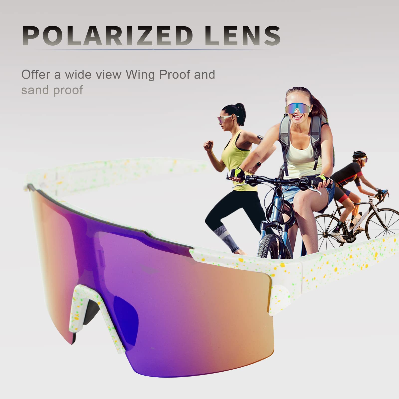 Polarized Sports Sunglasses for Men & Women - UV Protection Cycling Running Golf Baseball Fishing Glasses - Perfect for Outdoor Activities & Sports
