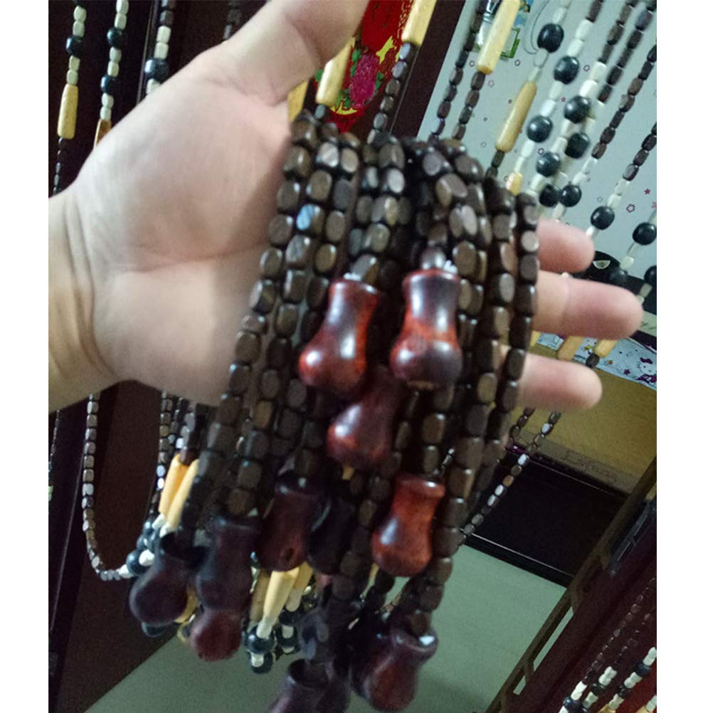 ABBD 36 Strands Wood Beaded Curtains - Natural Brown Handmade Door Bead Curtain for Doorways, Closet Dividers & Room Partitions - Perfect for Restaurant Entrances, Boho Home Decor & Bedroom Door Decorations