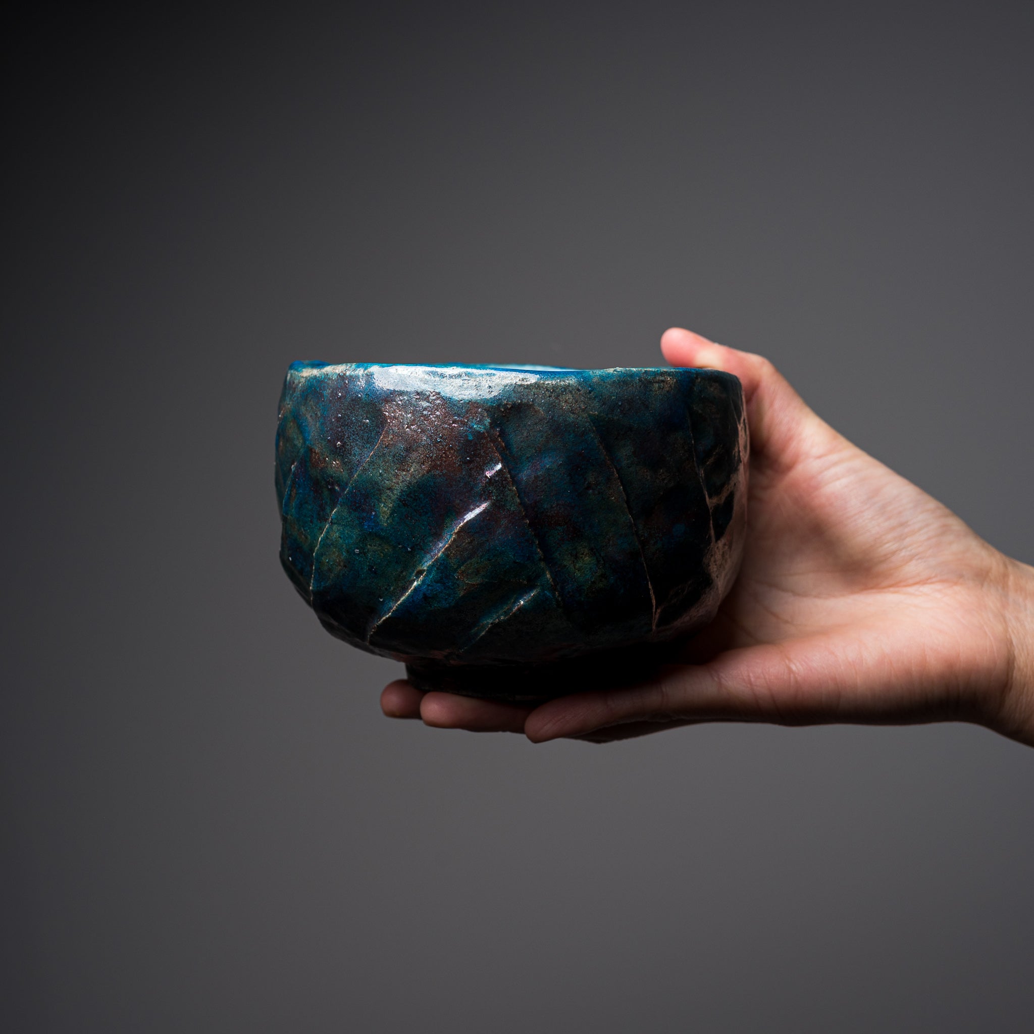 Handmade Kyo Kiyomizu Ware Matcha Bowl - Ai Raku (Blue Raku) by Shunzan Kiln | Authentic Japanese Ceramic Tea Cup for Traditional Matcha Tea Ceremony | Perfect for Zen Meditation, Home Decor & Gift Giving