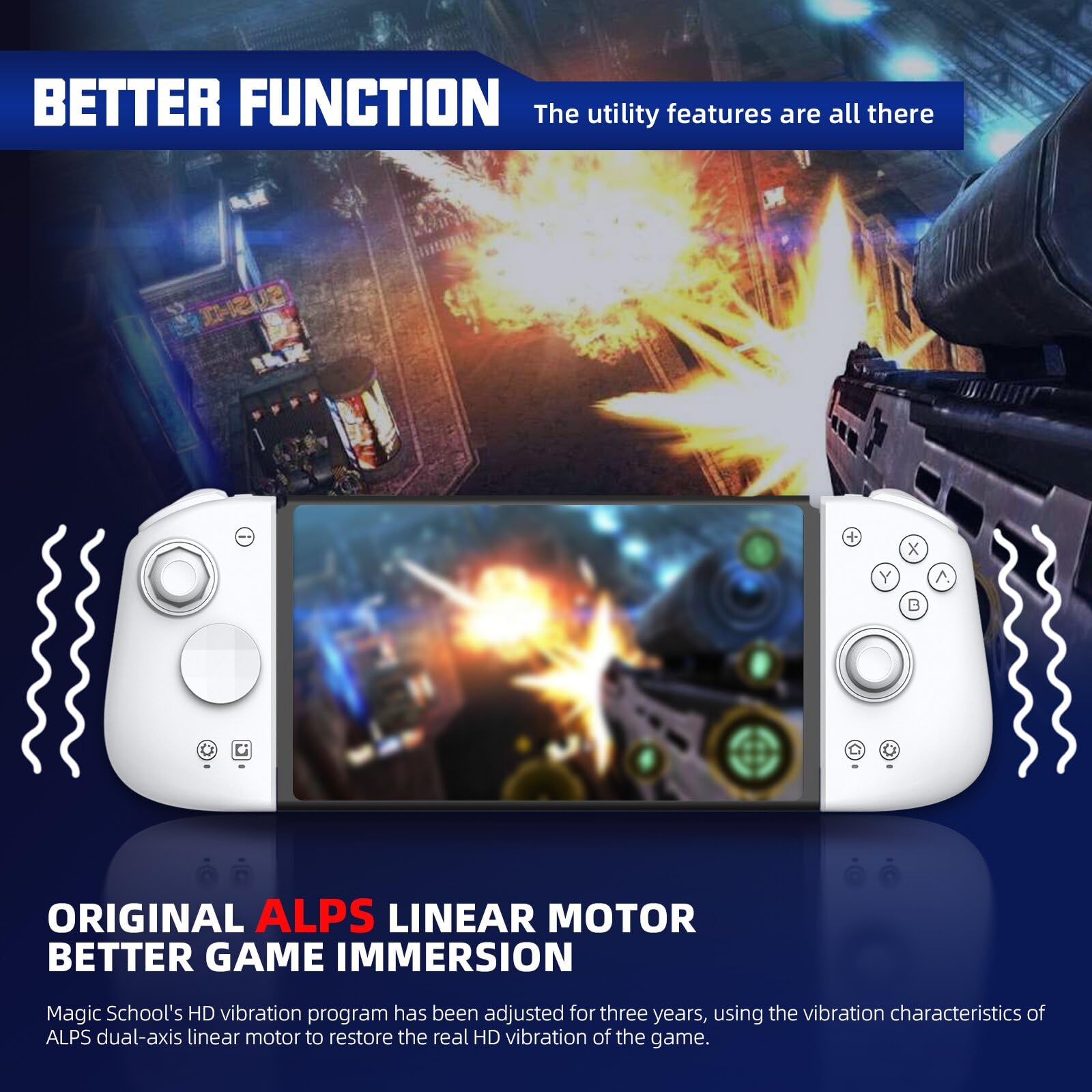 AIROKA MOBAPAD 2nd Gen HD Wireless Game Controller for Nintendo Switch & Switch OLED - ALPS Vibration Motor, Hall Effect Joysticks, NFC Support (White) | Perfect for Mario Kart, Zelda & Multiplayer Gaming