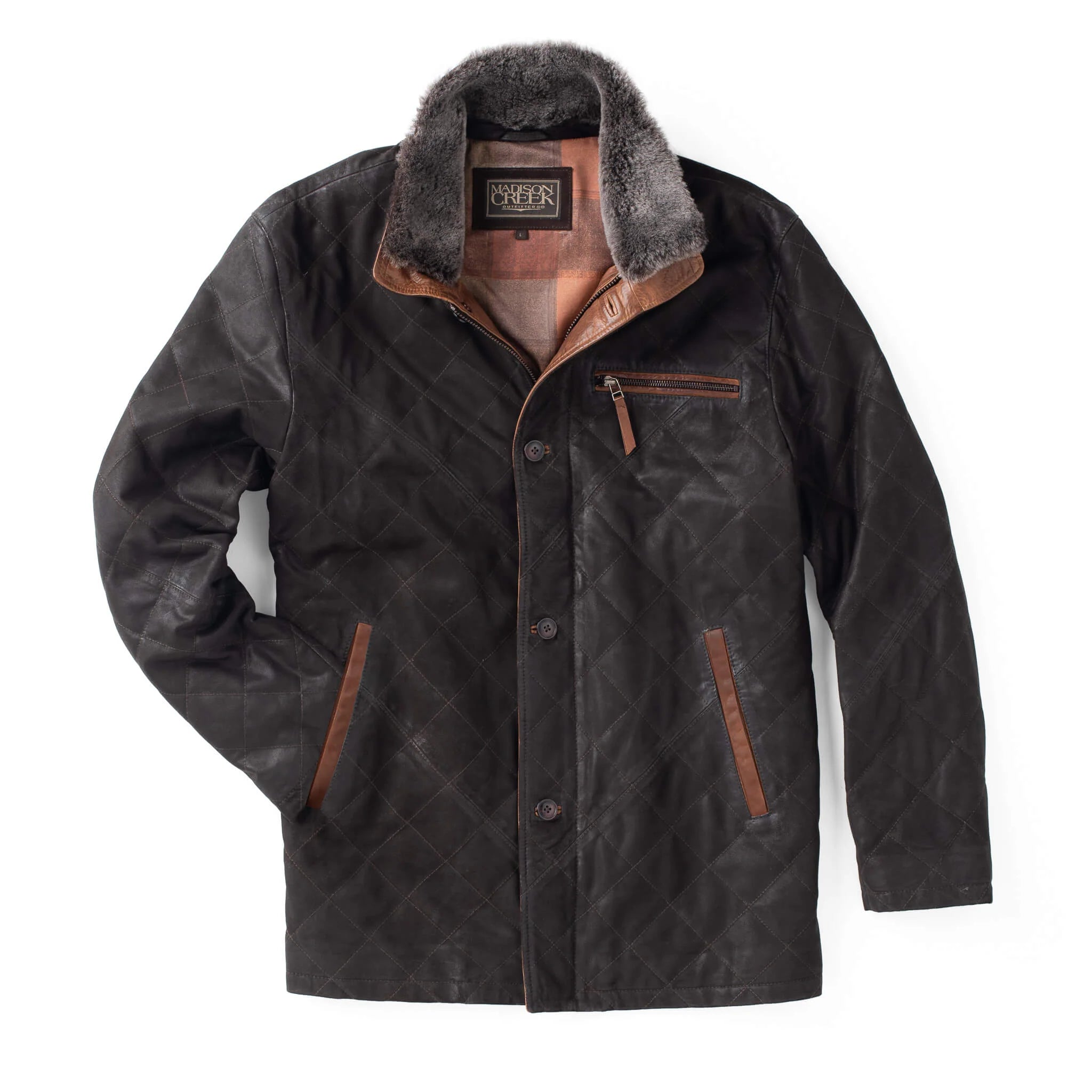 MADISON CREEK RAINIER Leather Jacket for Men - Waterproof & Windproof Outdoor Jacket - Perfect for Hiking, Camping, and Winter Adventures