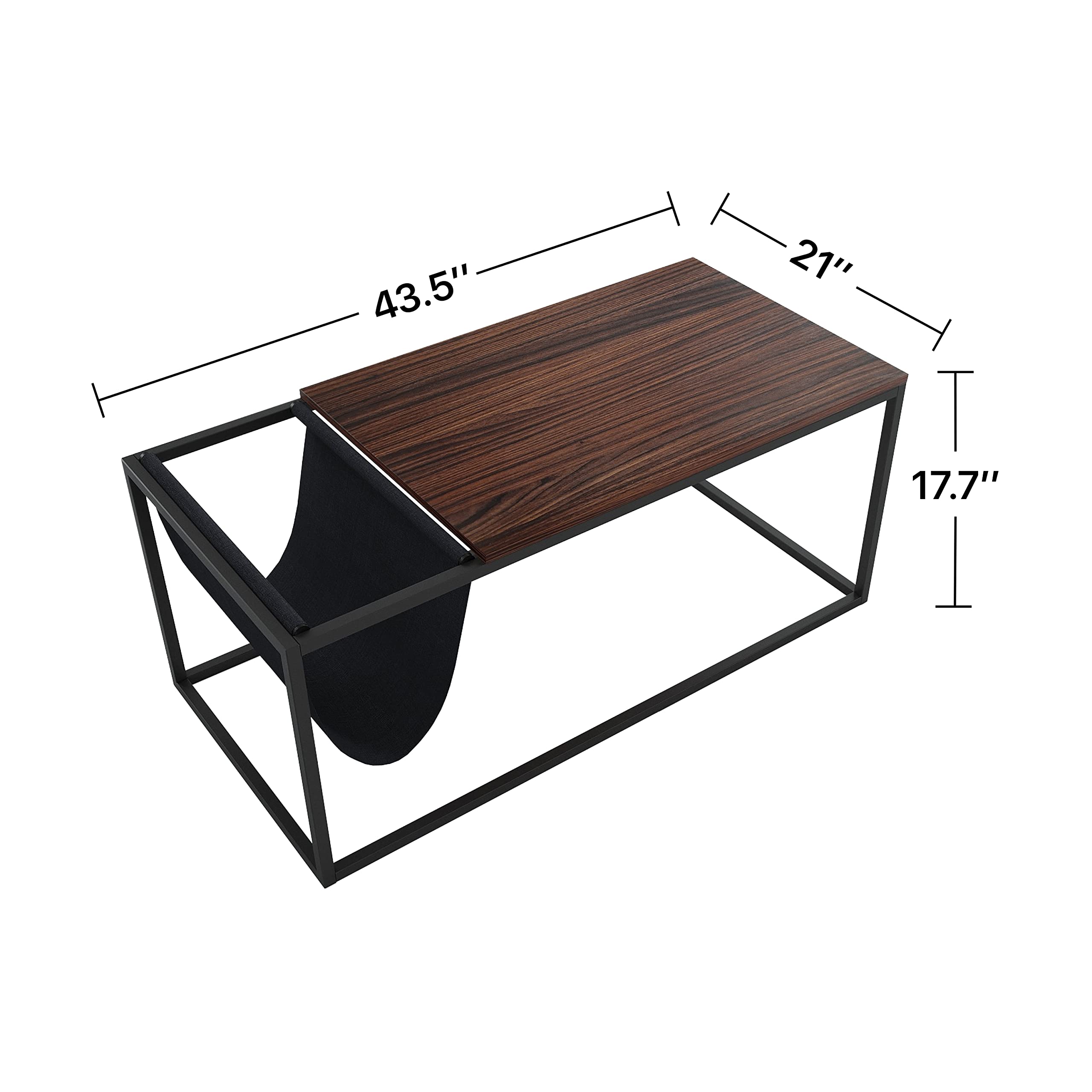 Modern Coffee Table with Wood Top & Metal Frame - 44