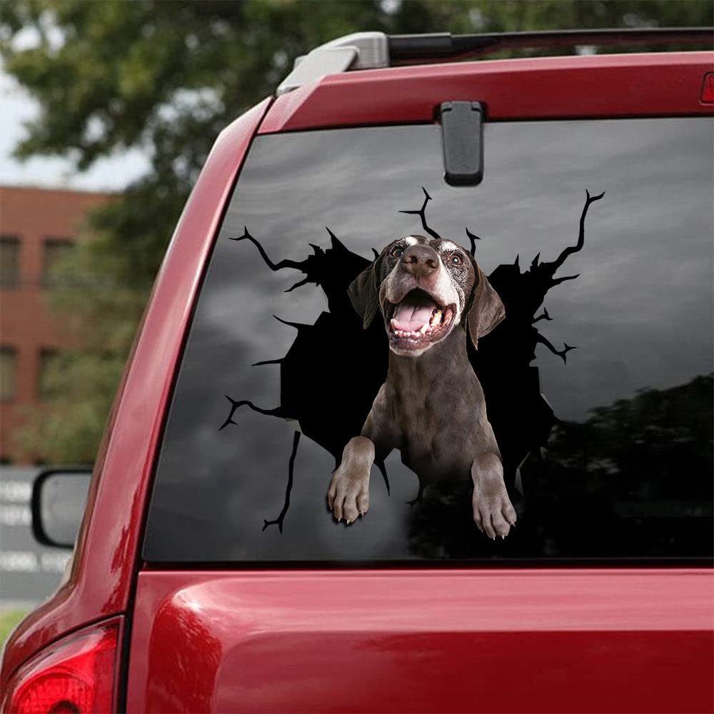 German Shorthaired Pointer Car Decal - GSP Dog Broken Glass Vinyl Sticker for Cars, Windows & Bumpers - Perfect Gift for Dog Lovers & GSP Owners - Great for Cars, Trucks, Laptops & Water Bottles