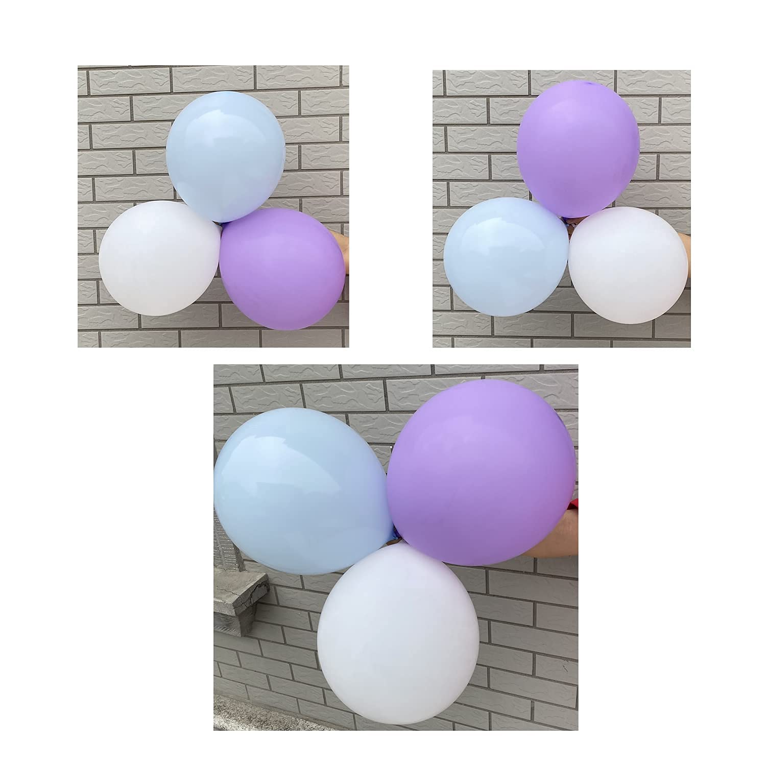 60 Pcs 12 Inch Latex Balloons Bulk Pack - Purple Blue White Party Balloons for Birthday, Wedding, Baby Shower Decorations | Spring Summer Party Supplies | Indoor & Outdoor Events, Photo Backdrops, Graduation Celebrations