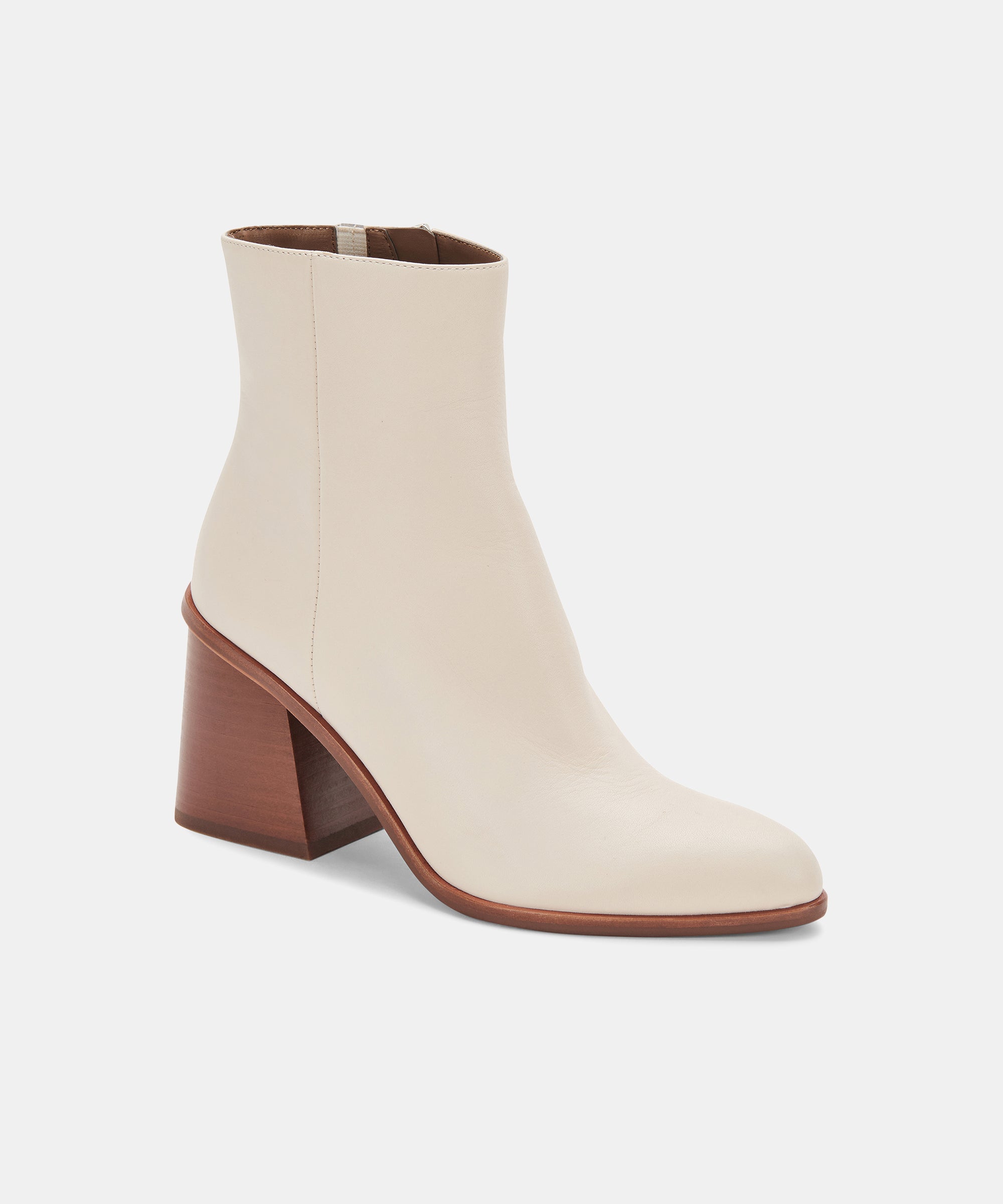 TERRIE Women's Ivory Leather Booties - Stylish & Comfortable Ankle Boots for Fall & Winter Fashion | Perfect for Office, Casual Outfits & Date Nights