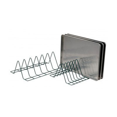 Focus FFTM246GN 6-Tier Wire Tray Organizer - Green Stackable Storage Bins for Office, Kitchen, or Garage Organization