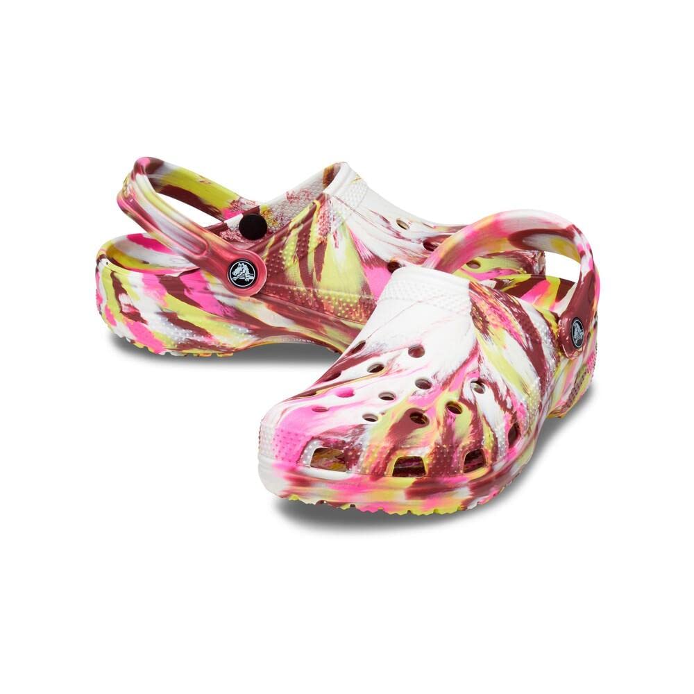 Crocs Unisex Classic Marbled Tie-Dye Clog - Comfortable Slip-On Shoes for Men & Women - Perfect for Casual Wear, Gardening, Beach & Indoor Use