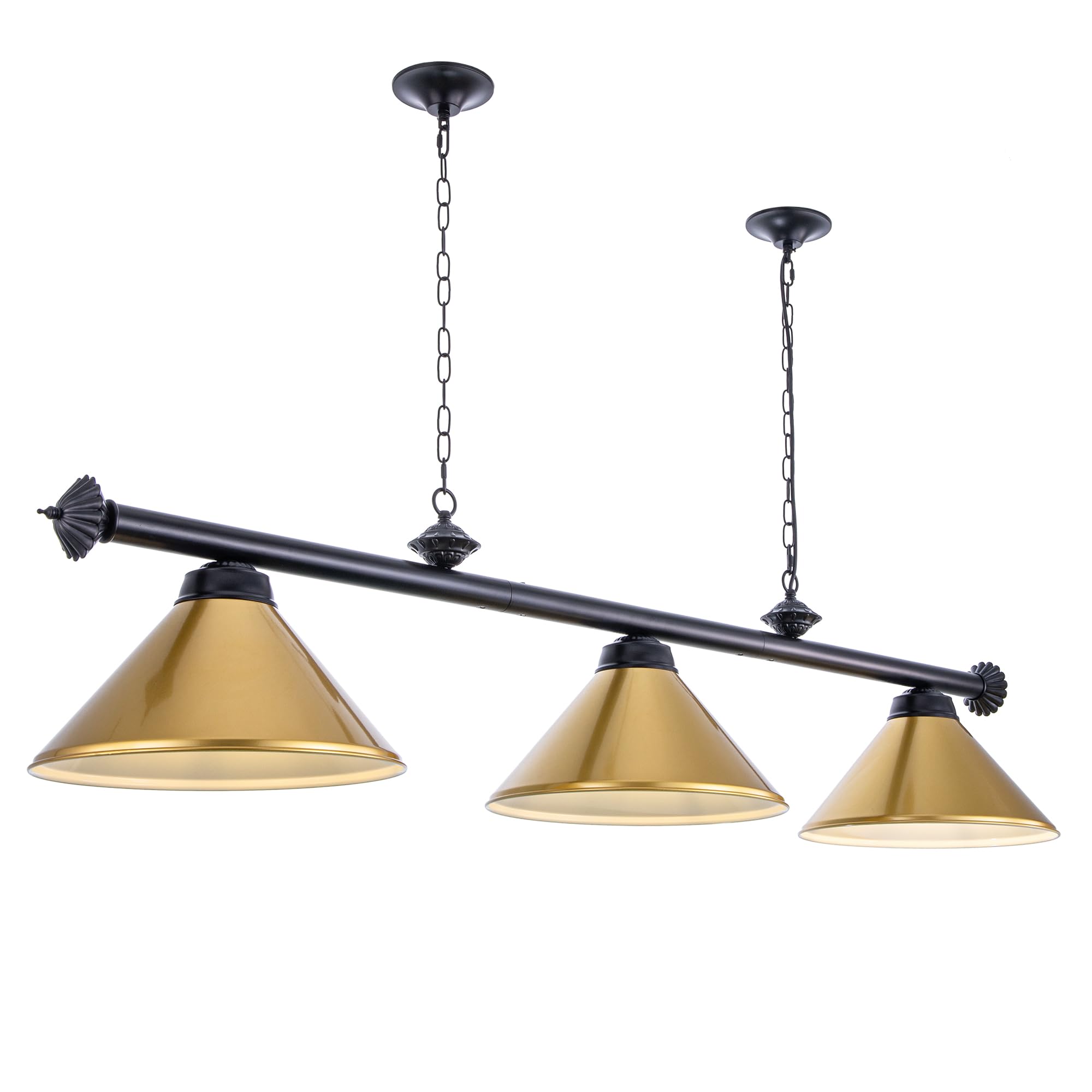 Wellmet 3-Light Billiard Table Lamp - Modern Metal Shade Hanging Light Fixture for 7' & 8' Pool Tables - Perfect for Game Rooms, Man Caves & Kitchen Islands (Ideal for Late-Night Games & Stylish Home Decor)